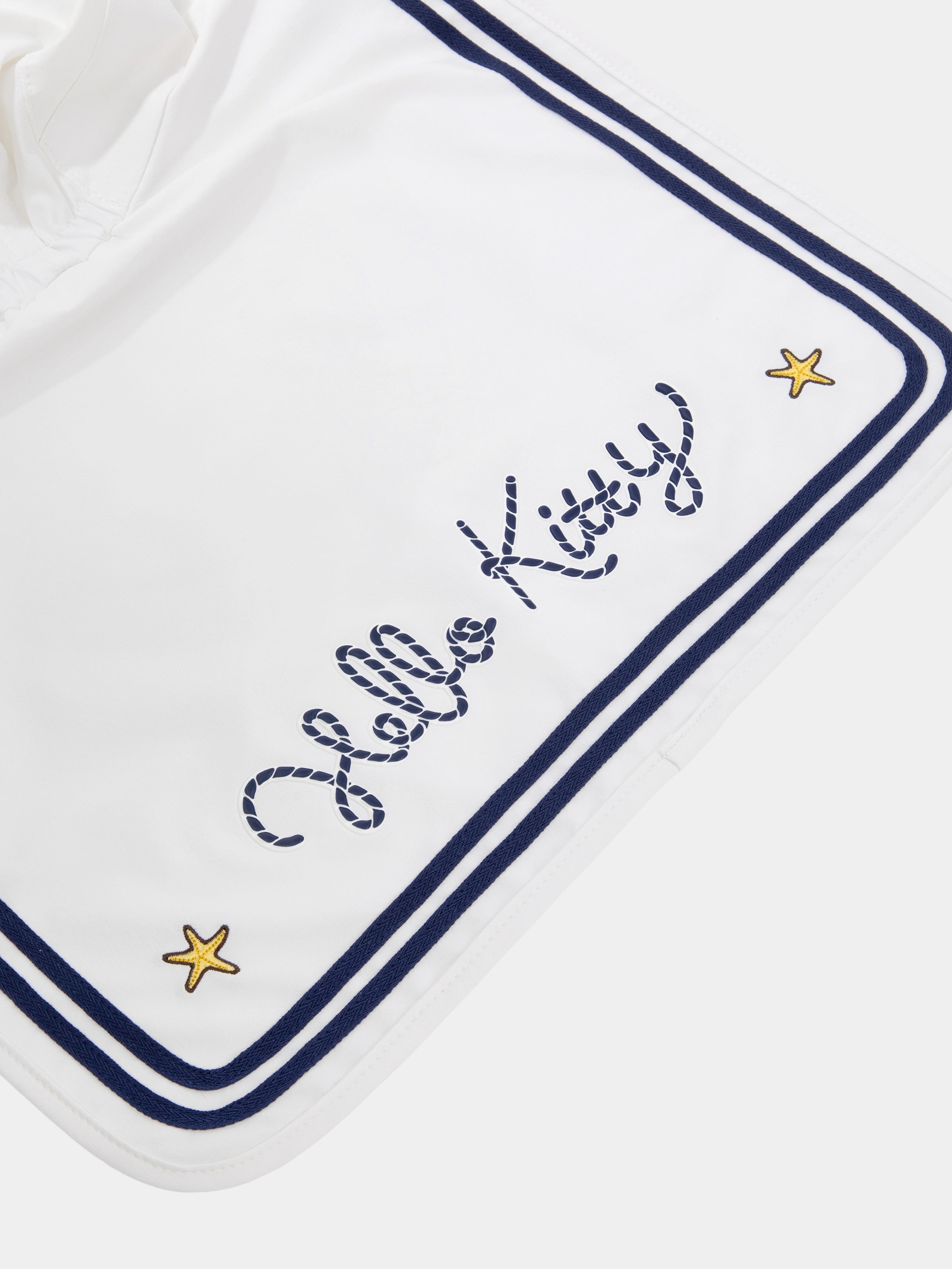 "Hello Kitty" Nautical Sun Hat – Seashell White