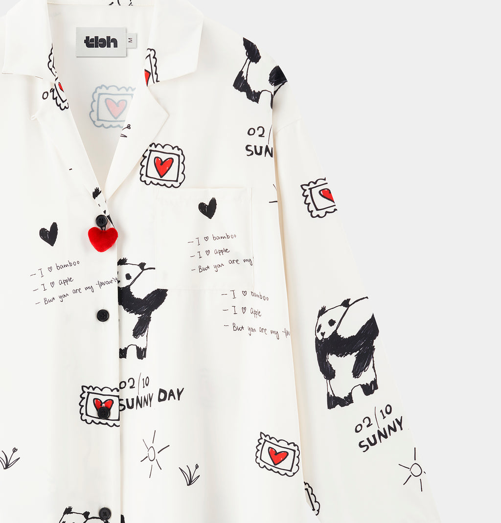 "Panda PomPom" Satin Loungewear Set – Flipped