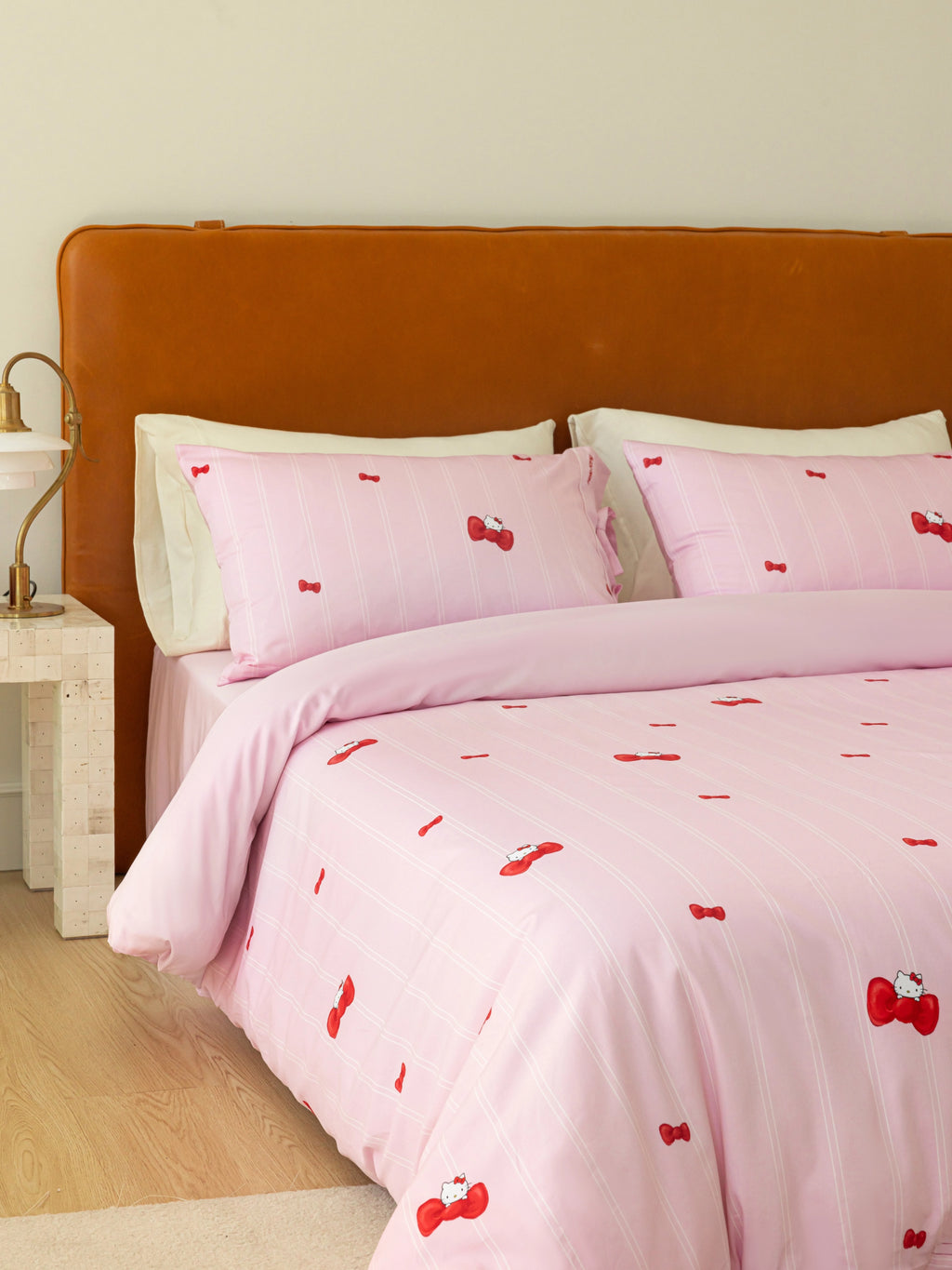 "Hello Kitty" Cotton Sateen Bedding Set – Sakura Pink