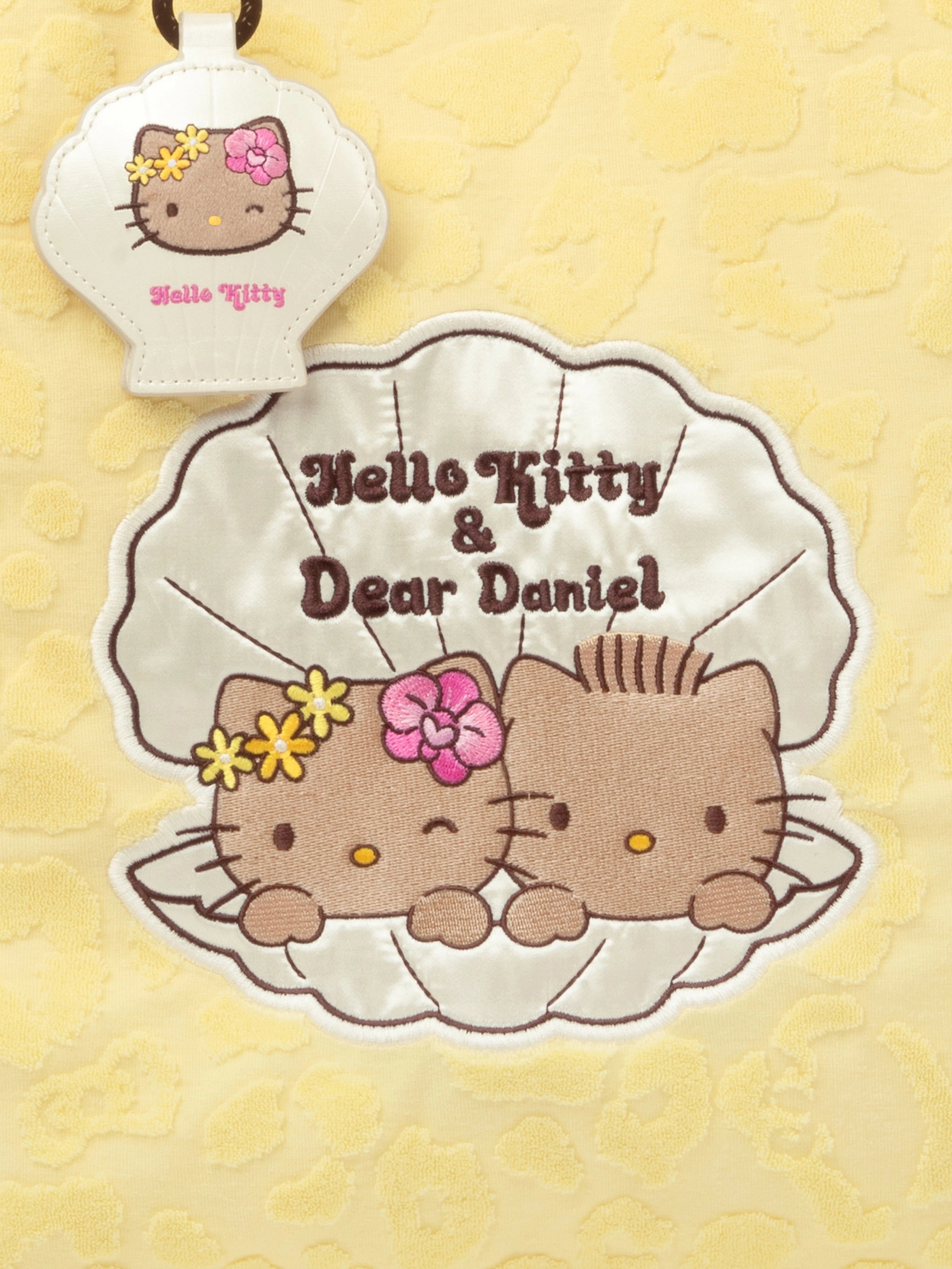 "Hello Kitty" Terry Beach Bag Set (With Shell-Shaped Sunglasses Clip) – Sunbeam Leopard