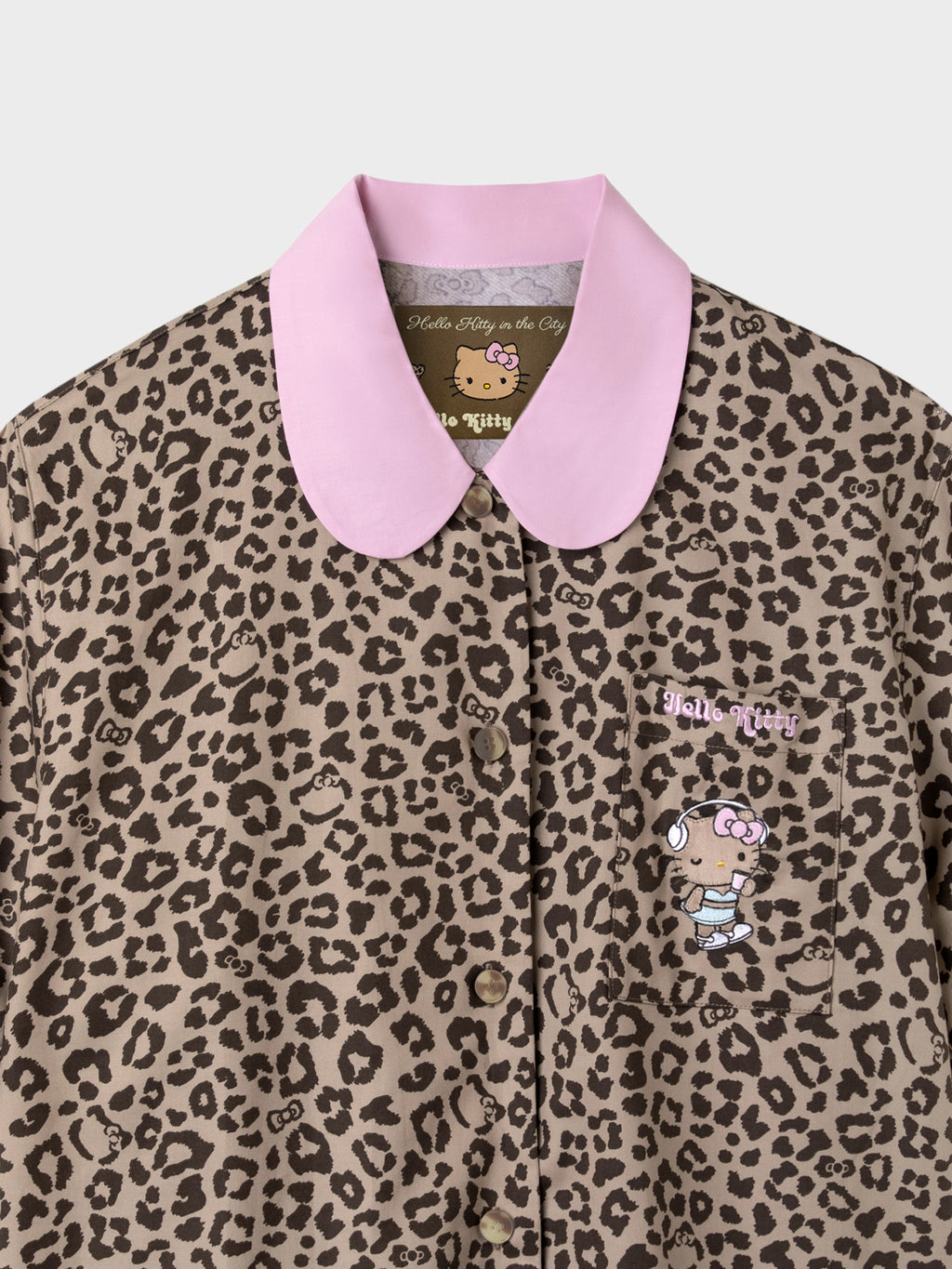 "Hello Kitty" Tencel Cotton Blend Short Sleeve Loungewear Set – Leopard