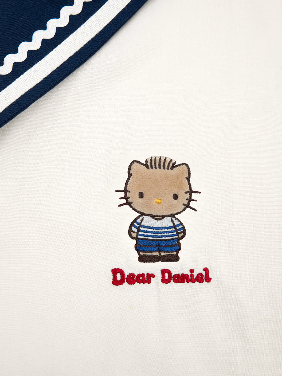 "Dear Daniel" Cotton Sailor Collar Loungewear Set Long Sleeve