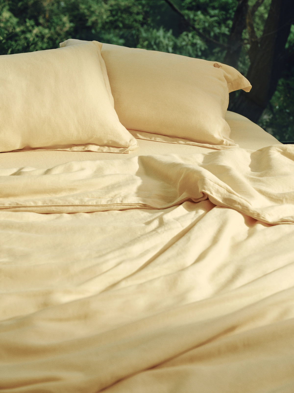 tbh Wōdrobe Washed Hemp Bedding Set – Húlu Yellow