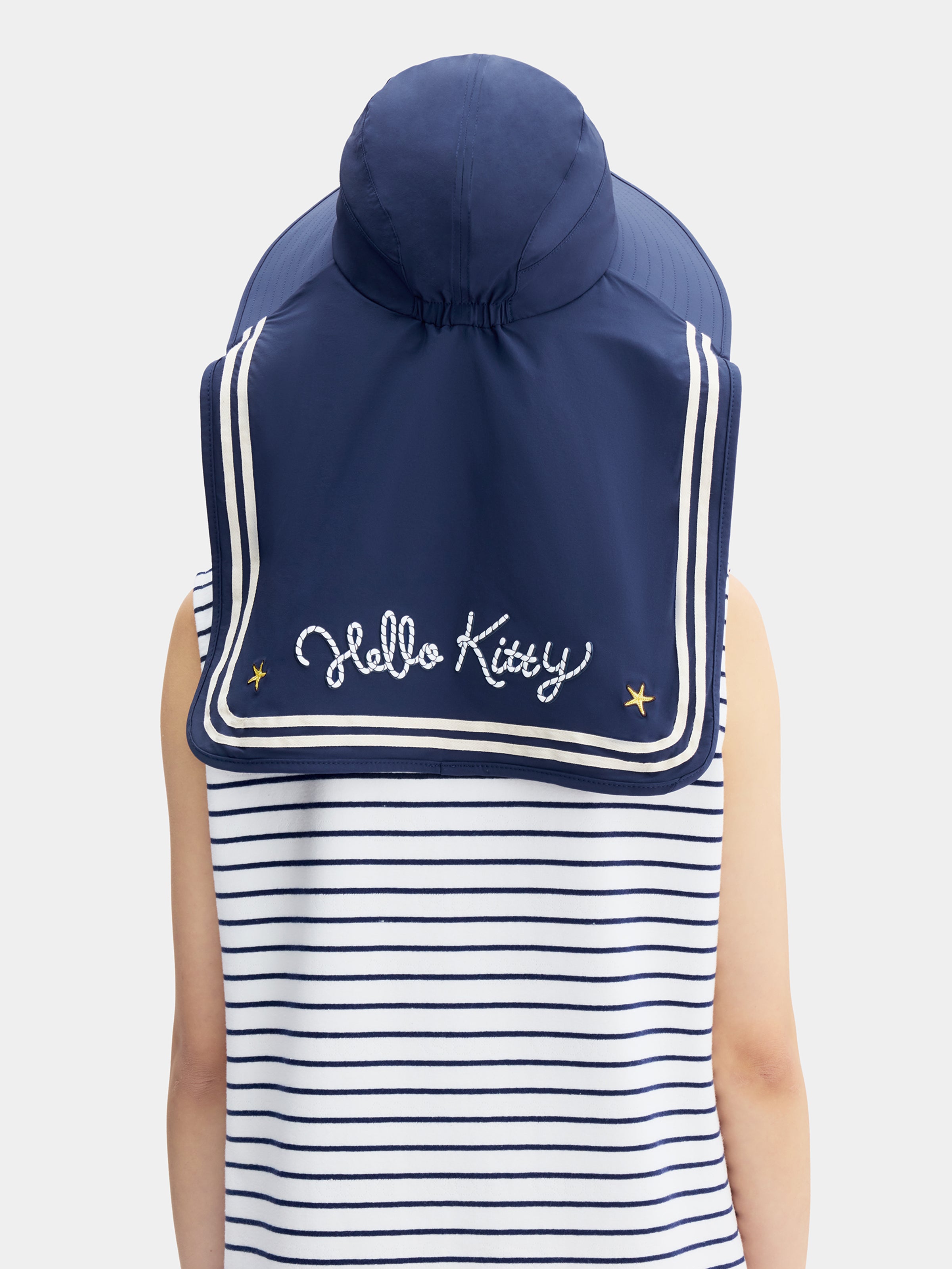"Hello Kitty" Nautical Sun Hat – Navy Blue