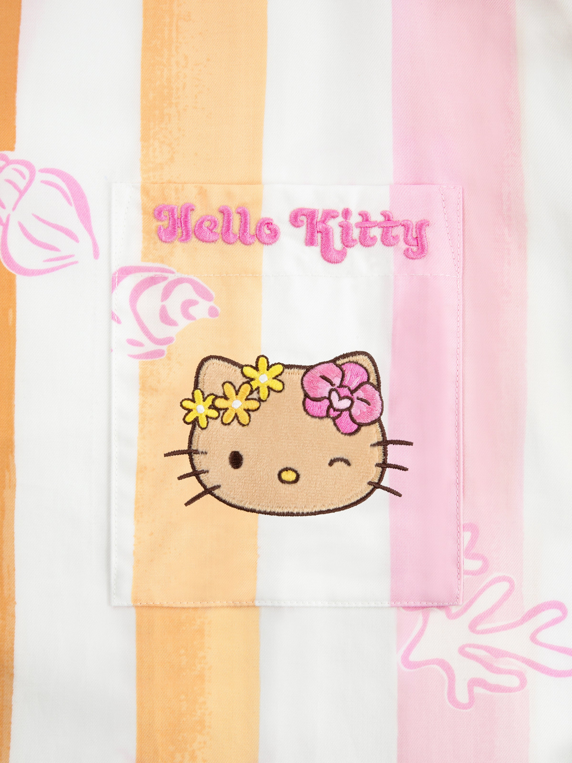 "Hello Kitty" Tencel Cotton Blend Loungewear Set Long Sleeve – Coral Pink