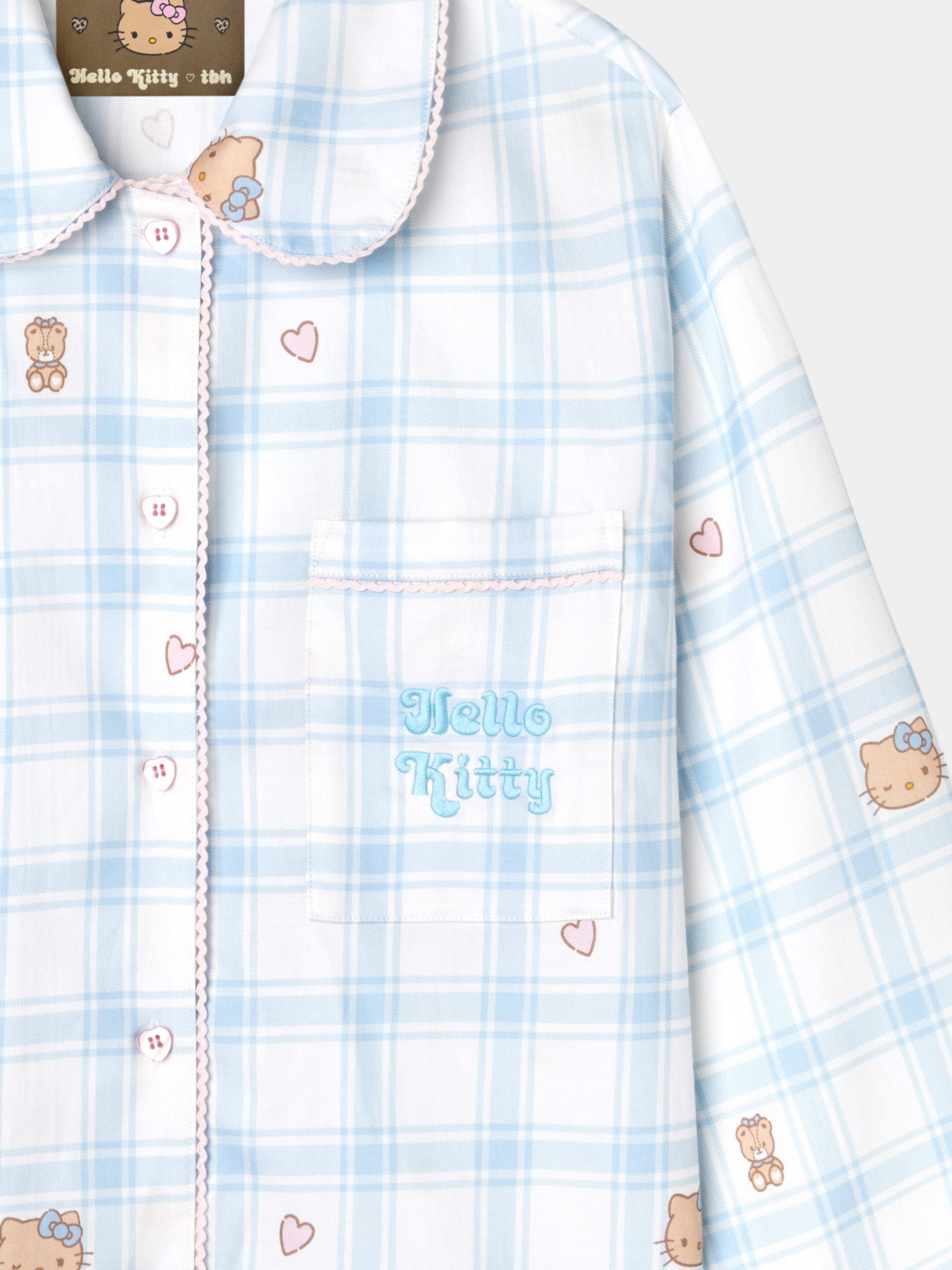 "Hello Kitty" Tencel Cotton Blend Loungewear Set – Hello Kitty Check