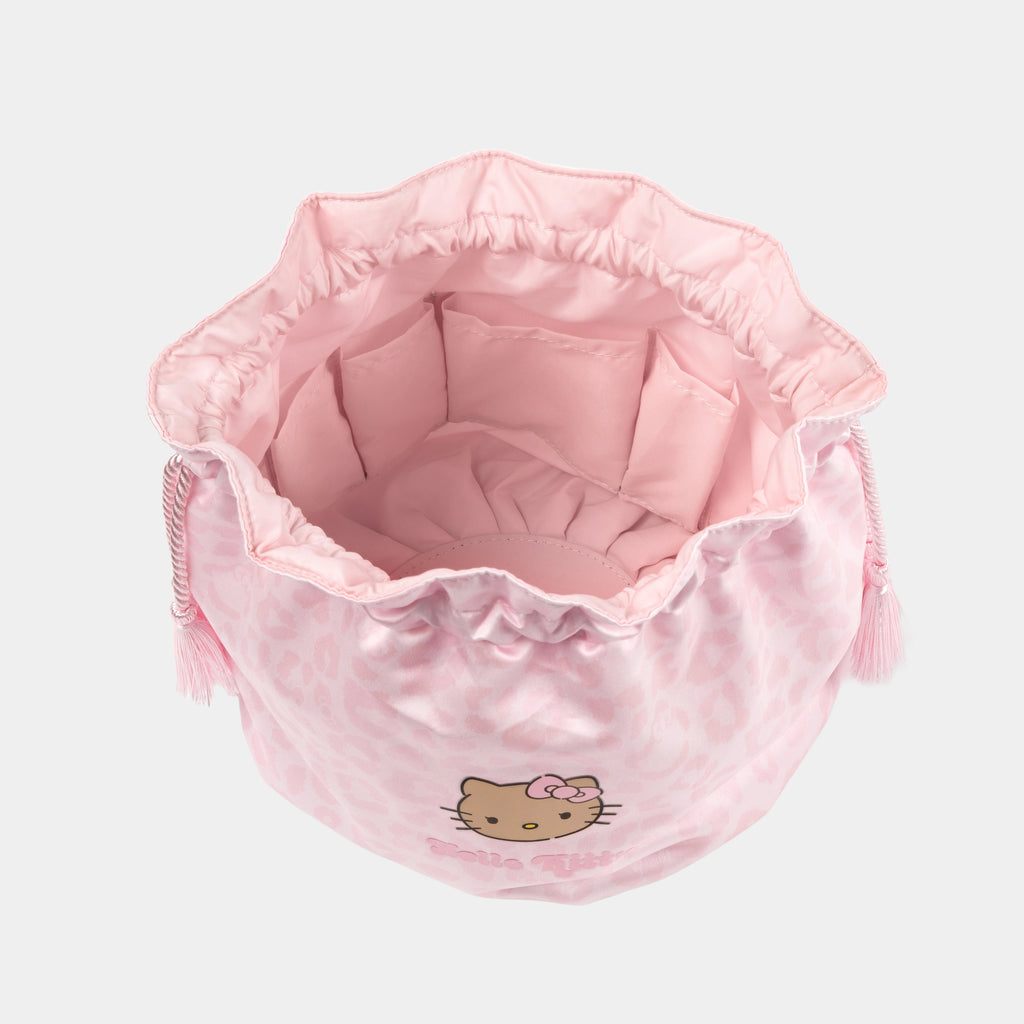 "Hello Kitty" Travel Drawstring Bag Set – Pink Leopard
