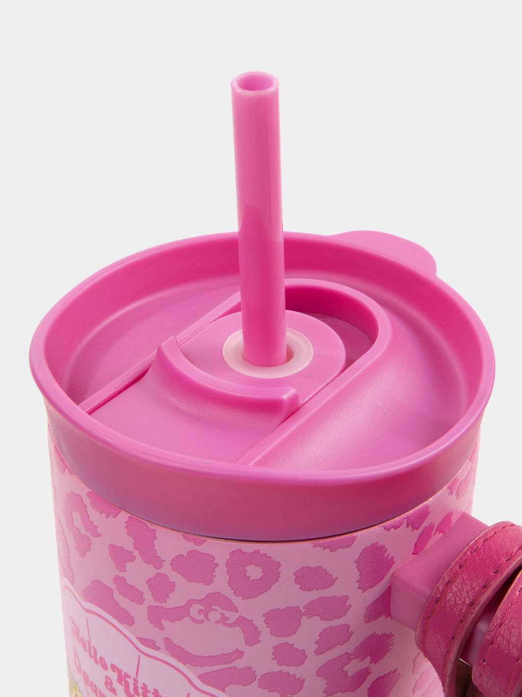 "Hello Kitty & Dear Daniel" Giant Stainless Steel Travel Tumbler (With Mini Frame Purse) – Hot Pink Leopard – 900ml