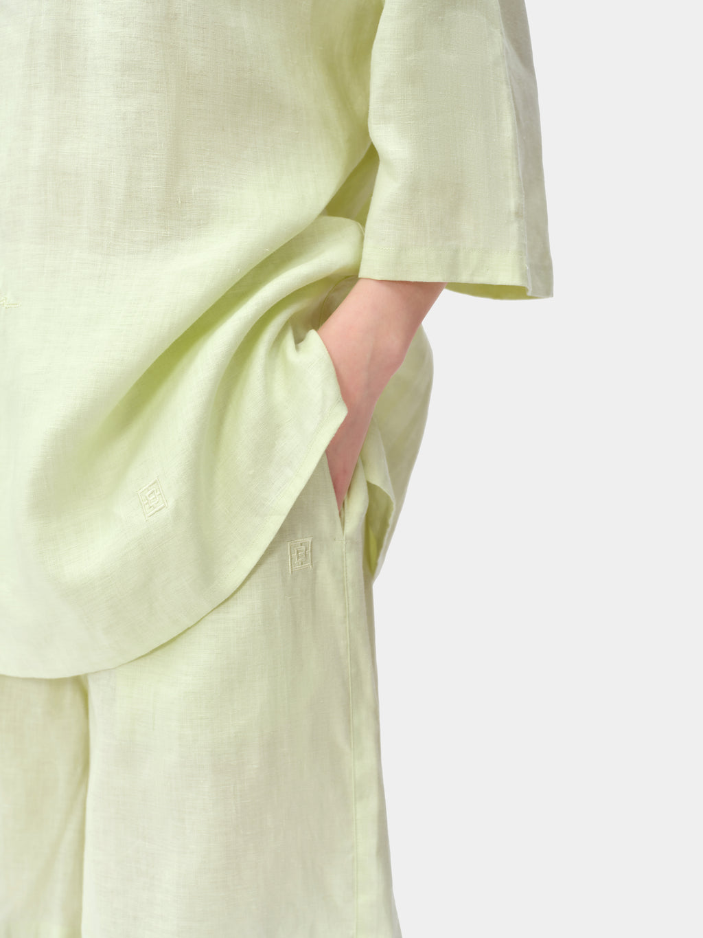 tbh Wōdrobe Hemp Loungewear Set Short Sleeve – Melon Green
