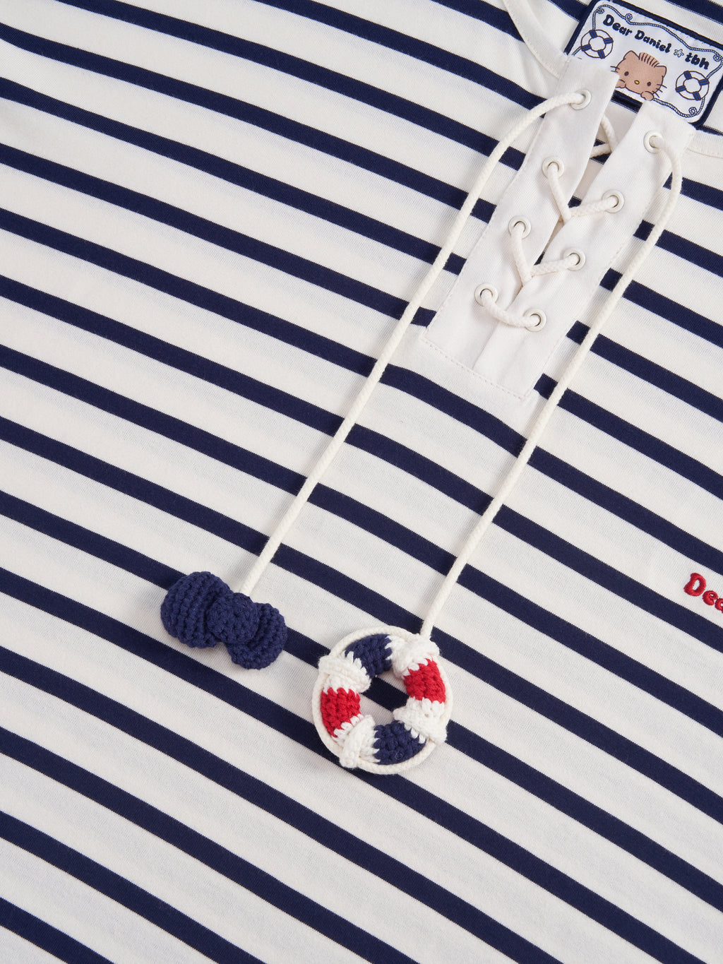 "Dear Daniel" Jersey Breton Stripe Loungewear Set Long Sleeve – Blue & White