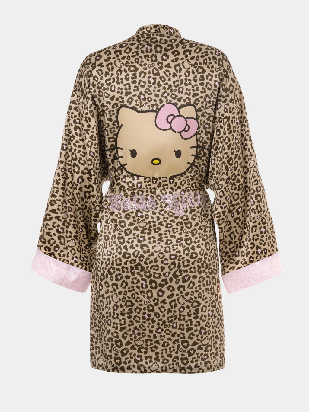"Hello Kitty" Premium Heavy Mulberry Silk Robe – Leopard