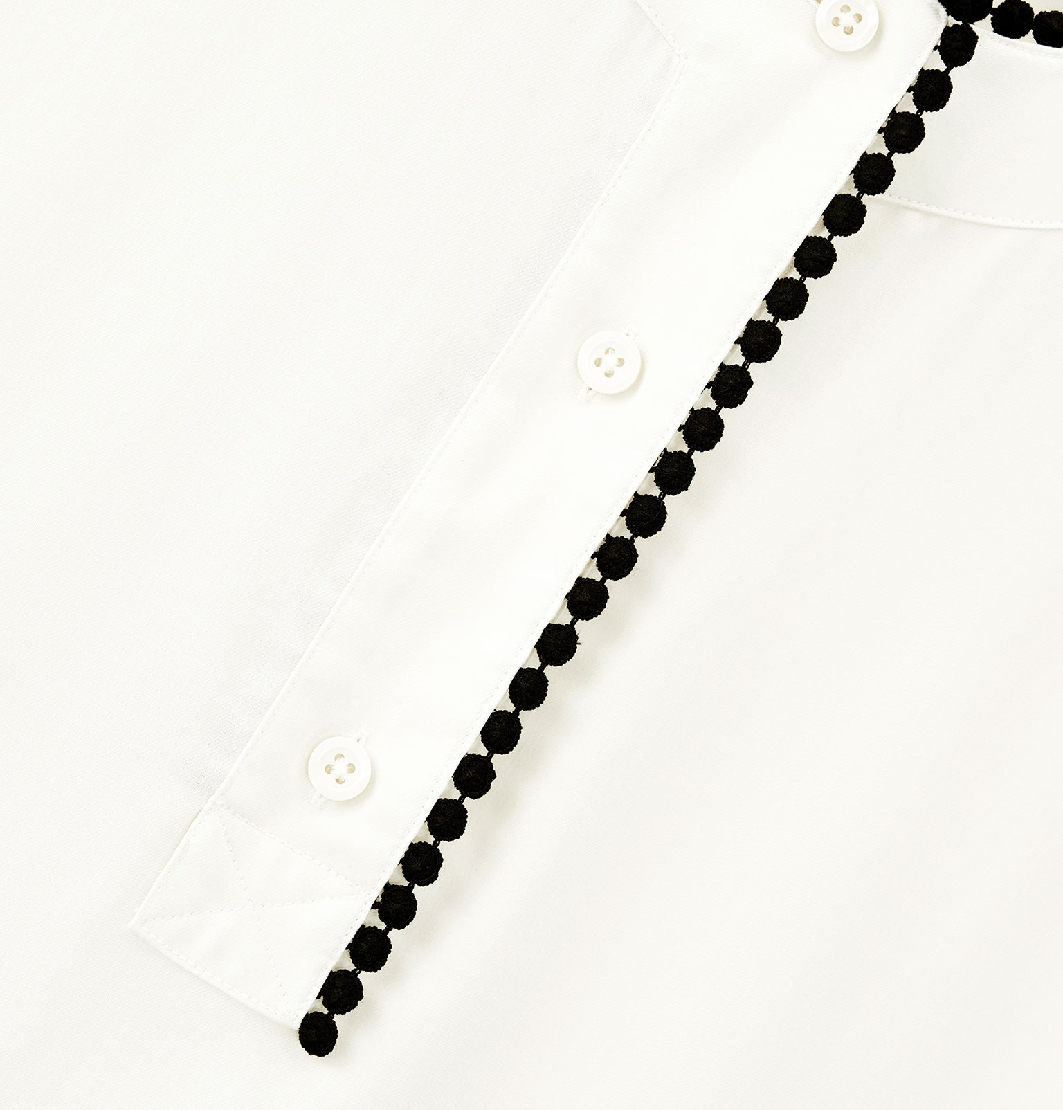 "Panda PomPom" Tencel Cotton Blend Crew Neck Short Sleeve Nightgown Cream White