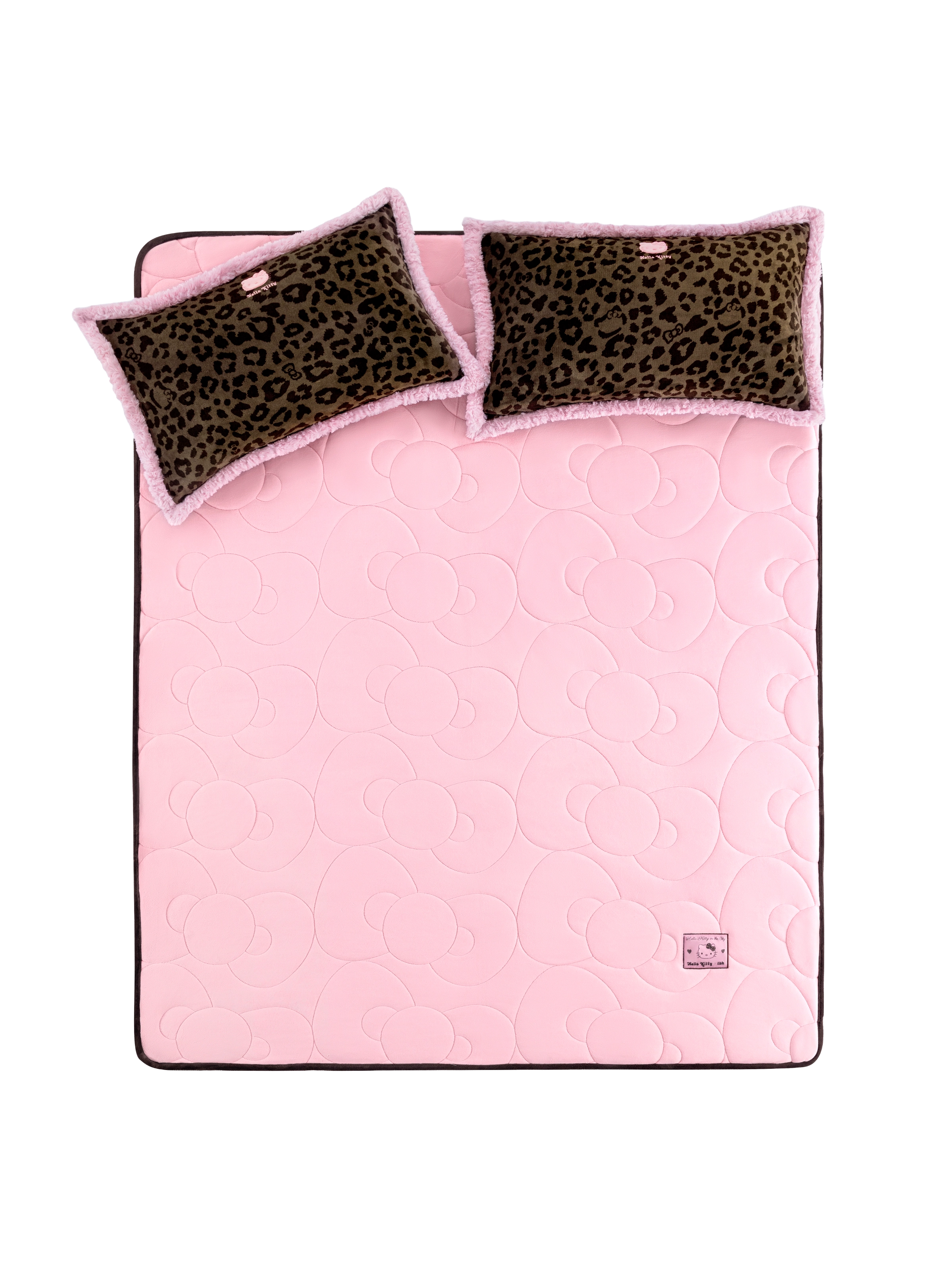 "Hello Kitty "Micro Flannel Mattress Protector Set Choco Pink
