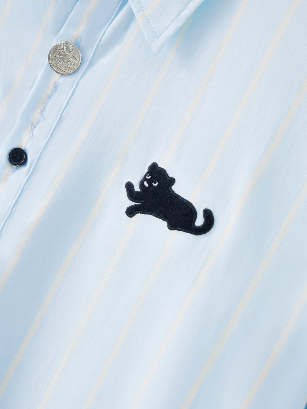 “Urban Jungle” Tencel Cotton Blend Nightgown Water Blue