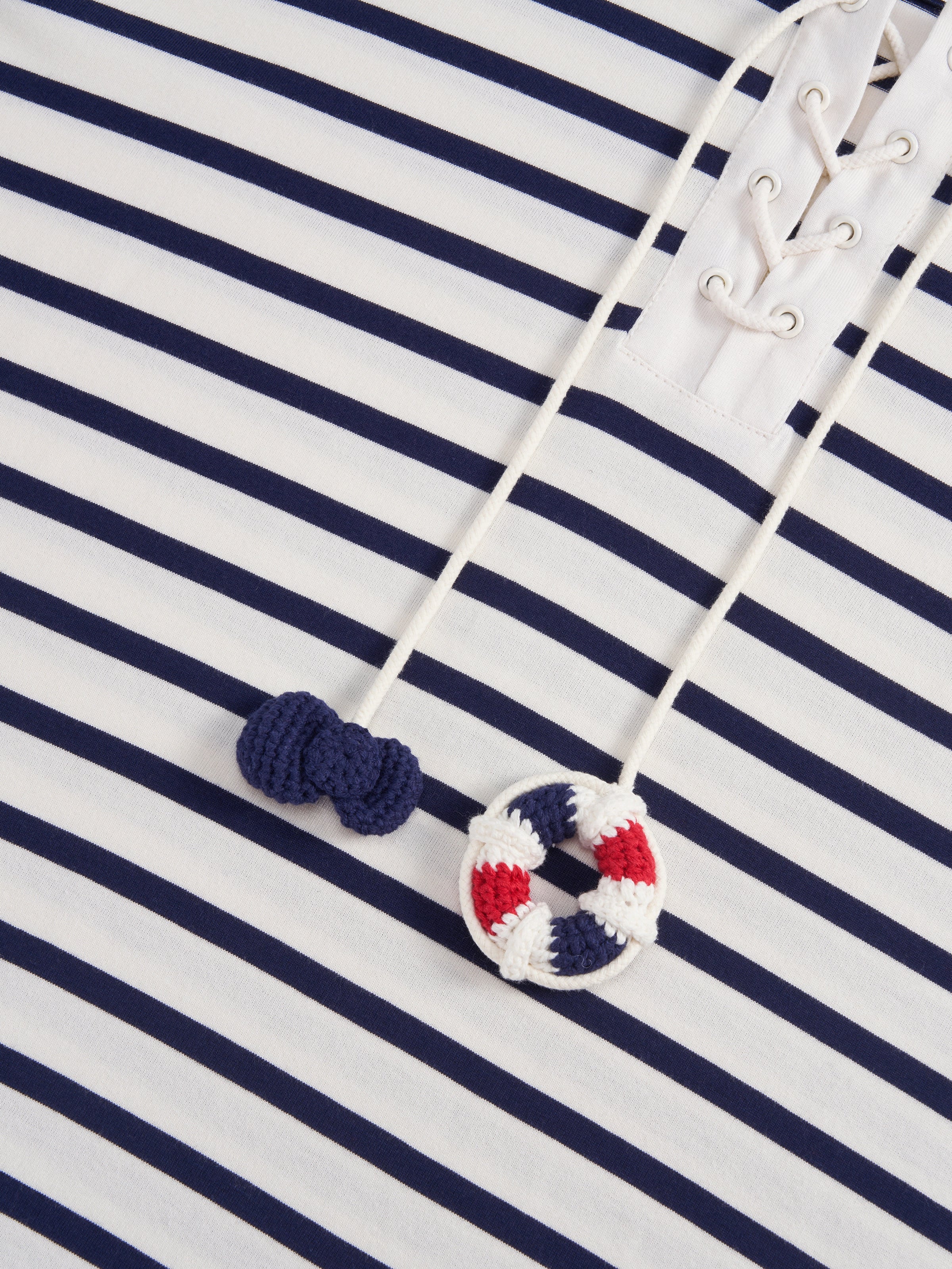 "Hello Kitty" Jersey Breton Stripe Loungewear Set Long Sleeve – Blue & White