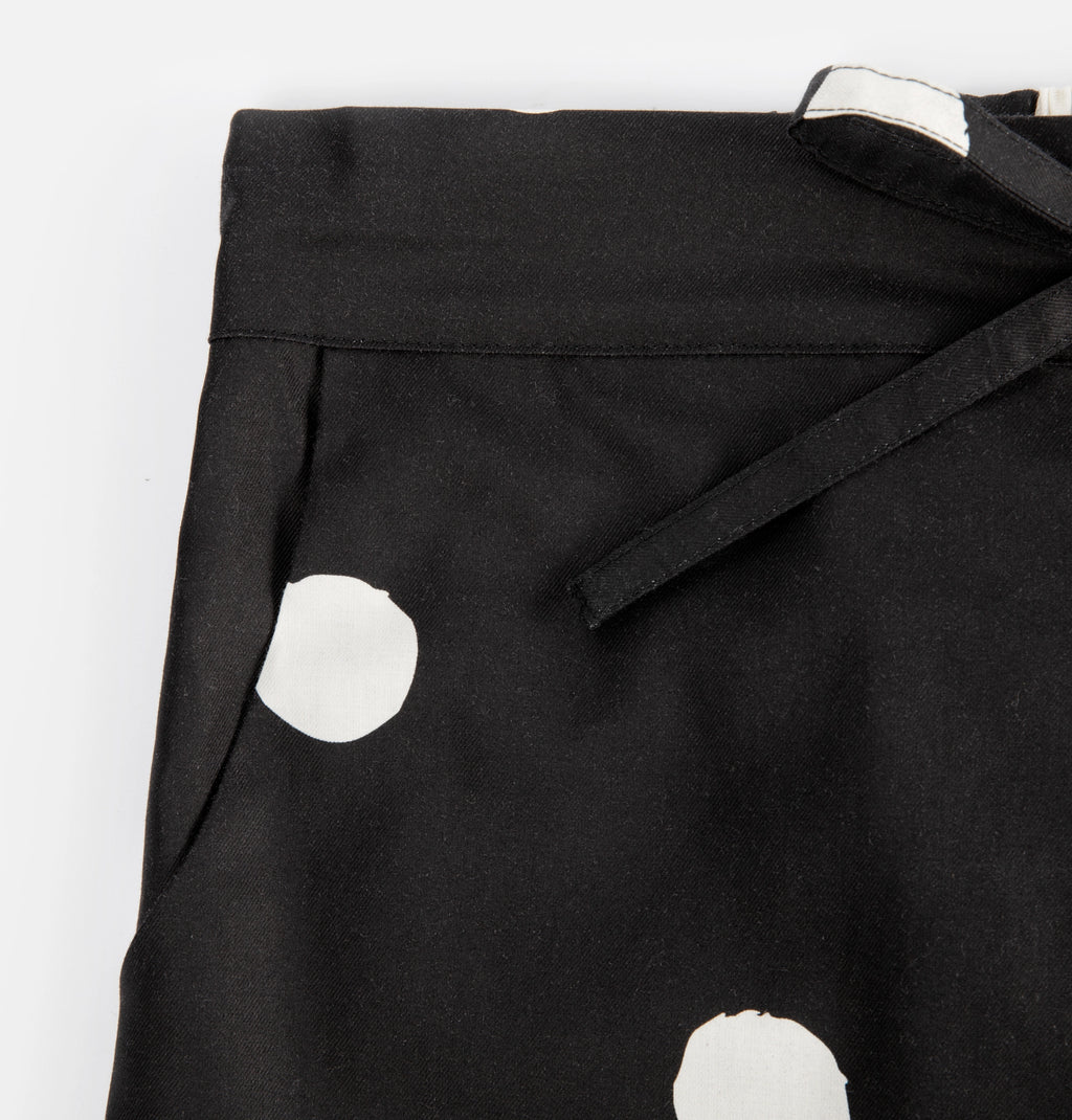 "Panda PomPom" Tencel Cotton Blend Loungewear Set White Polka Dot