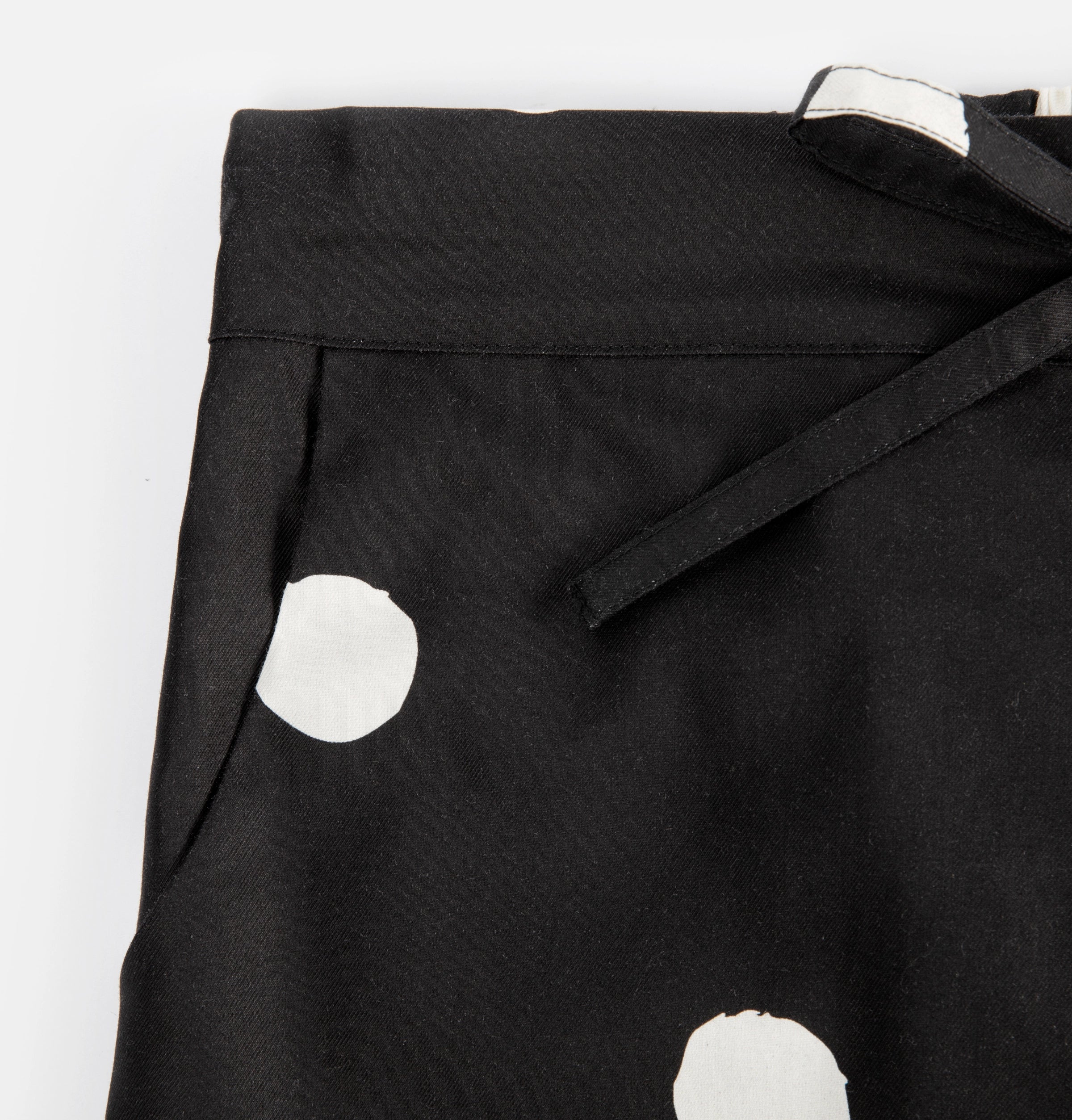 "Panda PomPom" Tencel Cotton Blend Loungewear Set White Polka Dot