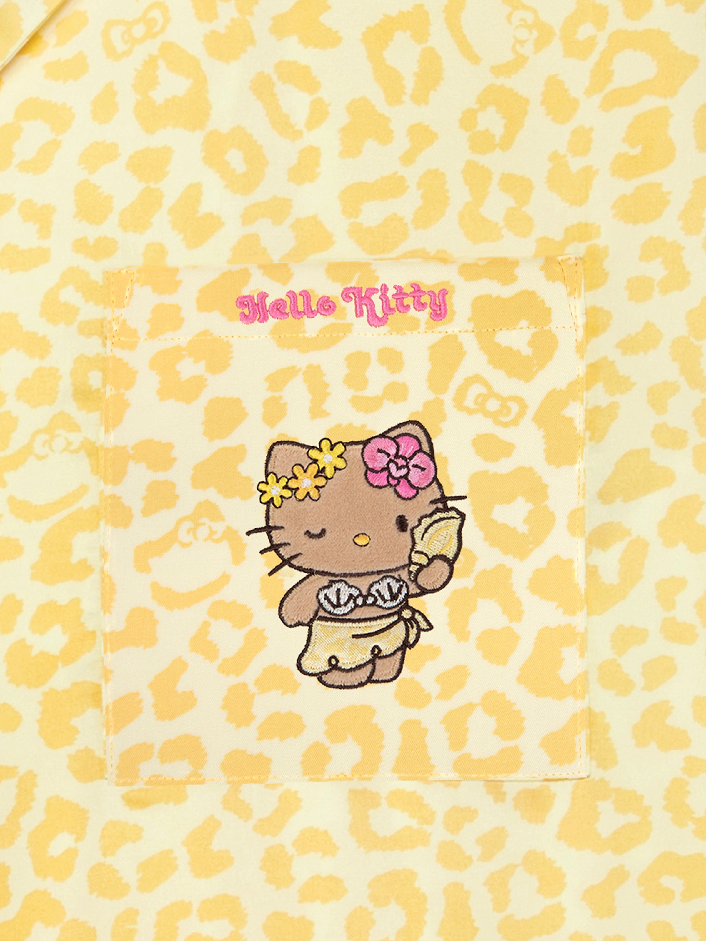 "Hello Kitty" Satin Loungewear Set Long Sleeve – Sunbeam Leopard