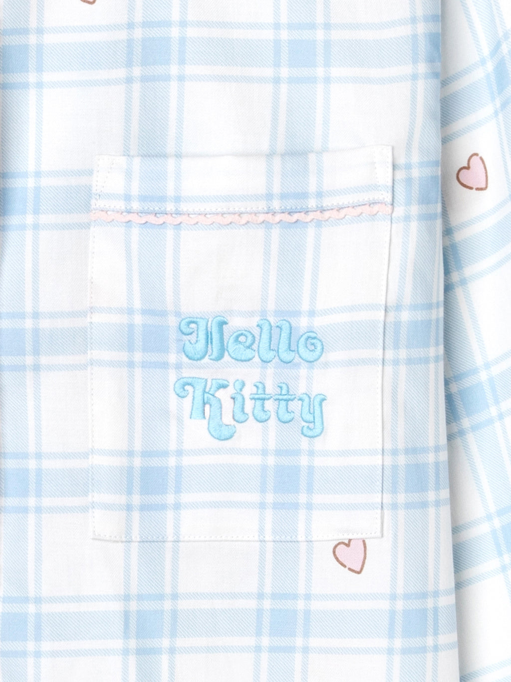 "Hello Kitty" Tencel Cotton Blend Short Sleeve Loungewear Set – Hello Kitty Check