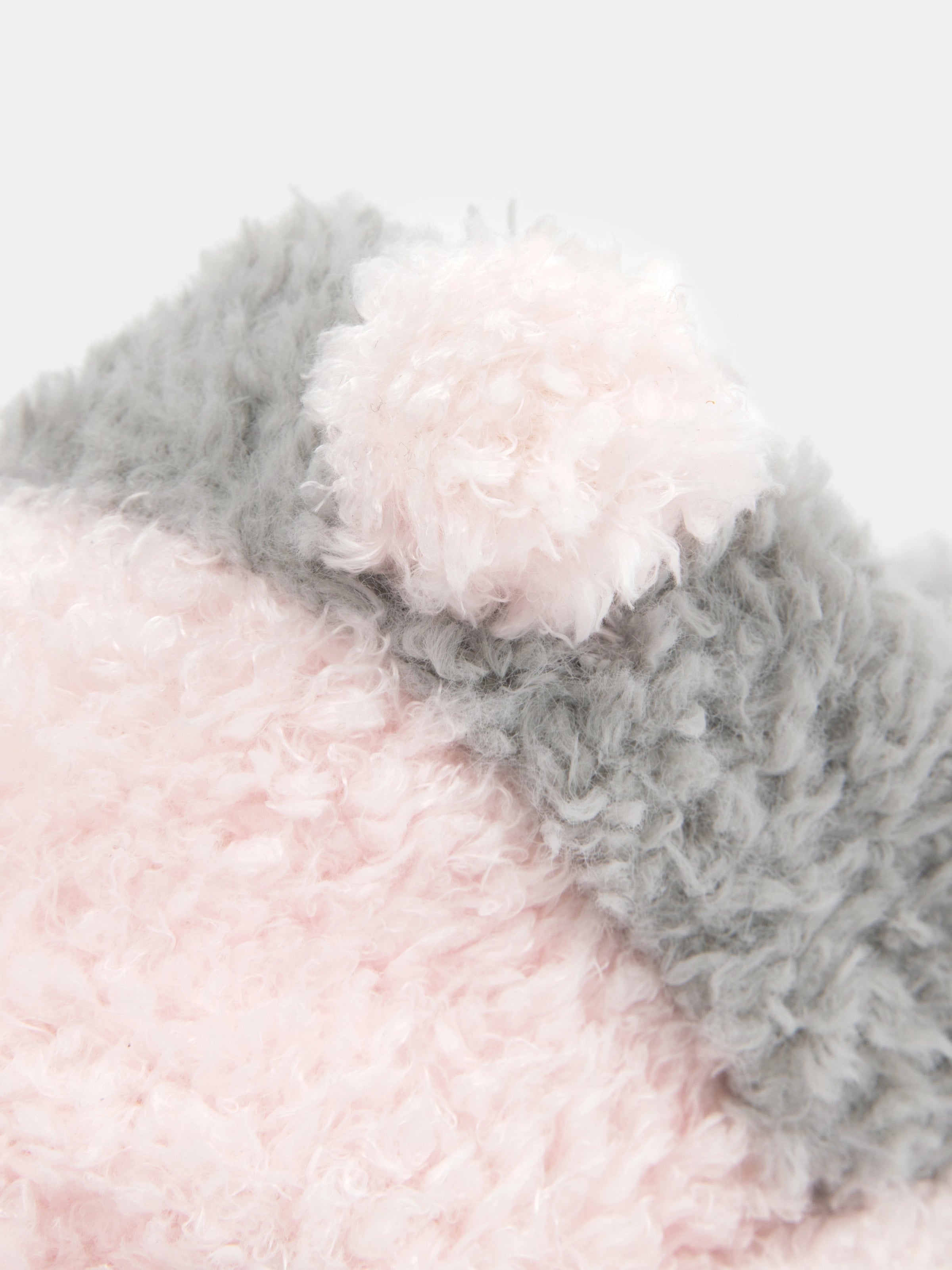 Panda PomPom Fluffy Slippers Pink