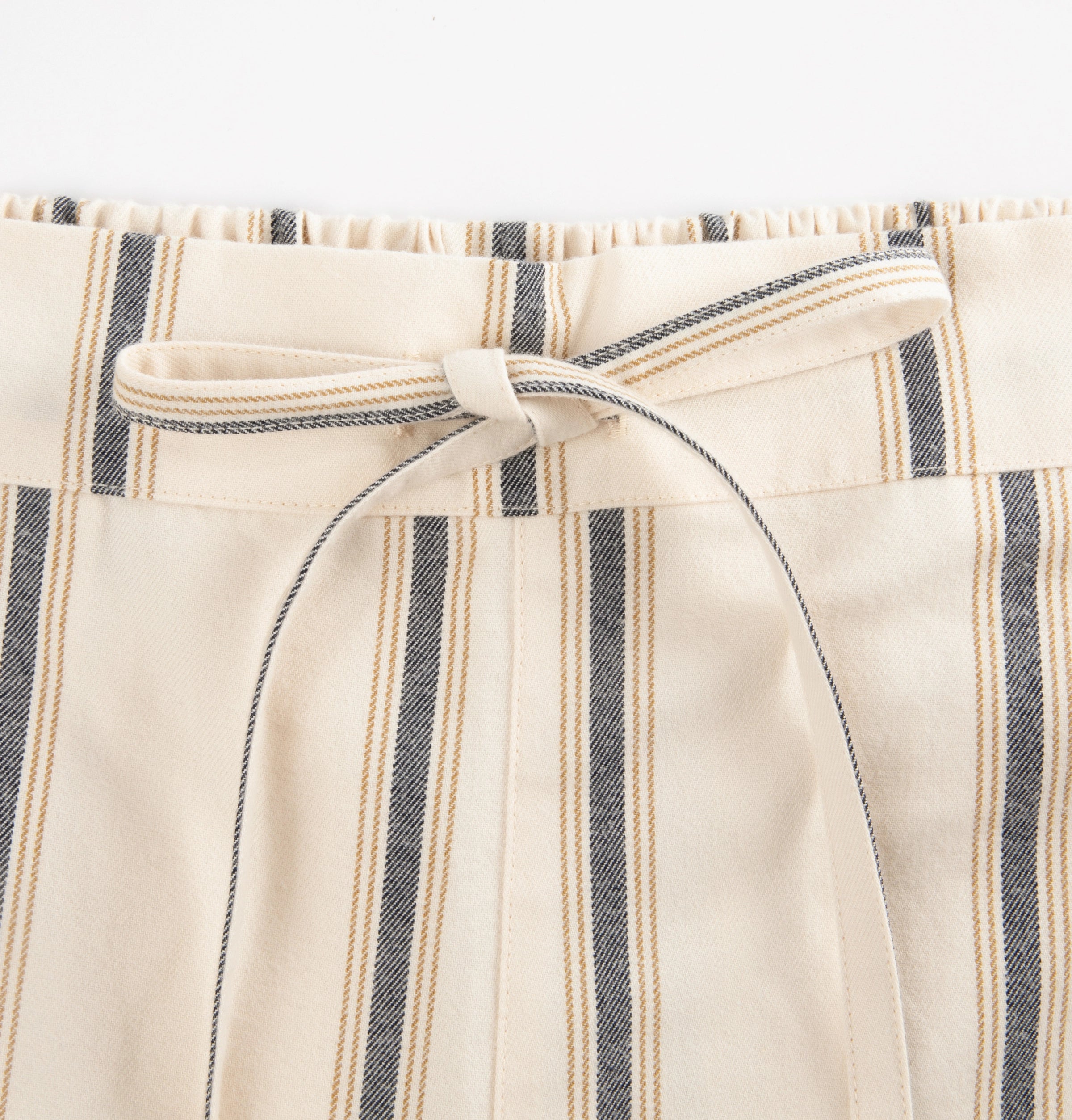 “Urban Jungle” Thickened Cotton Flannel Loungewear Set Beige and Camel Stripes