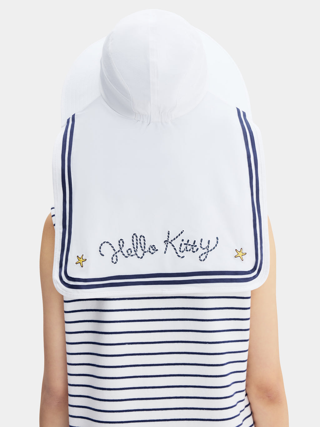 "Hello Kitty" Nautical Sun Hat – Seashell White