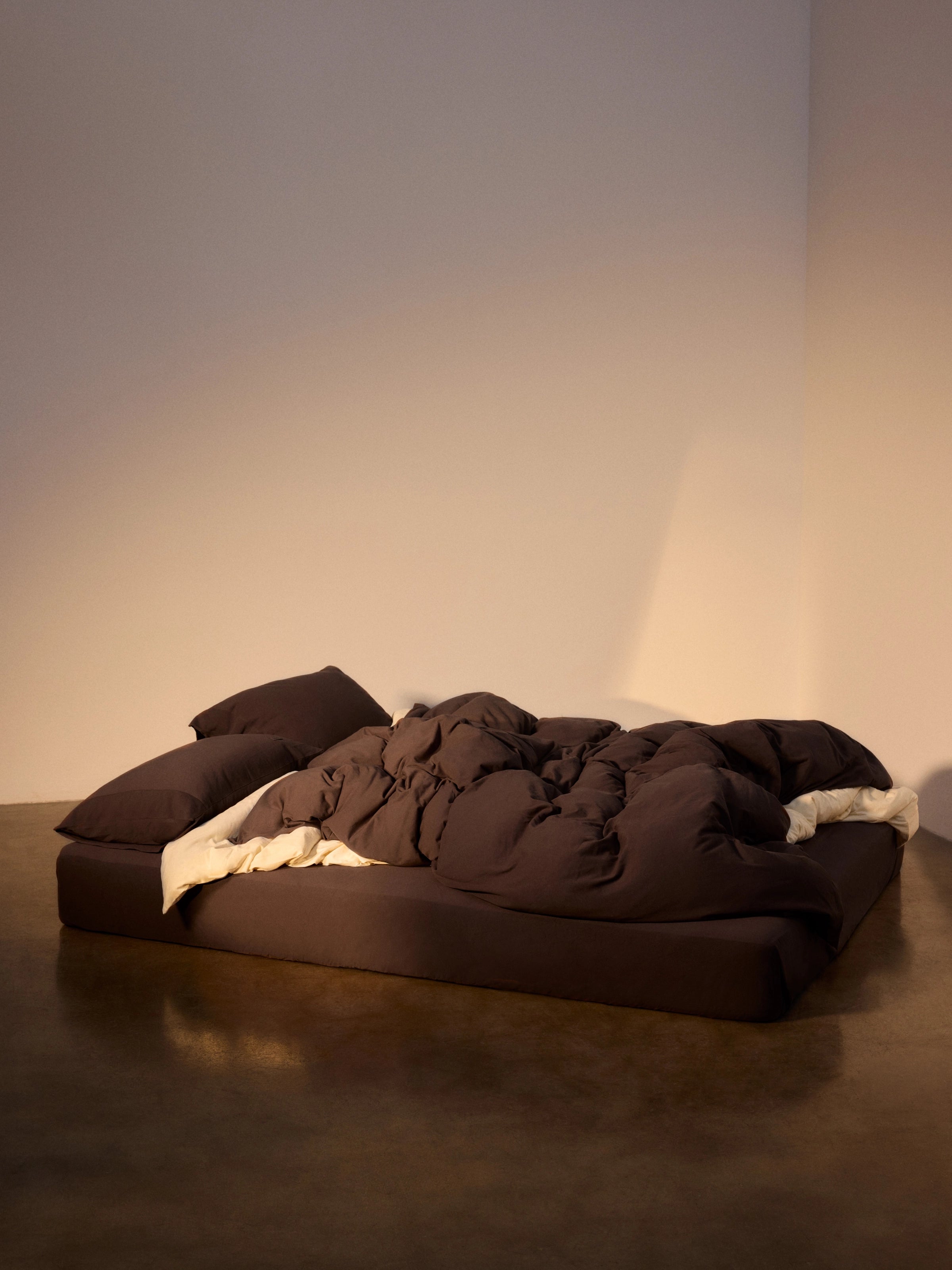 Cotton Heavyweight Jersey Bedding Set Chocolate