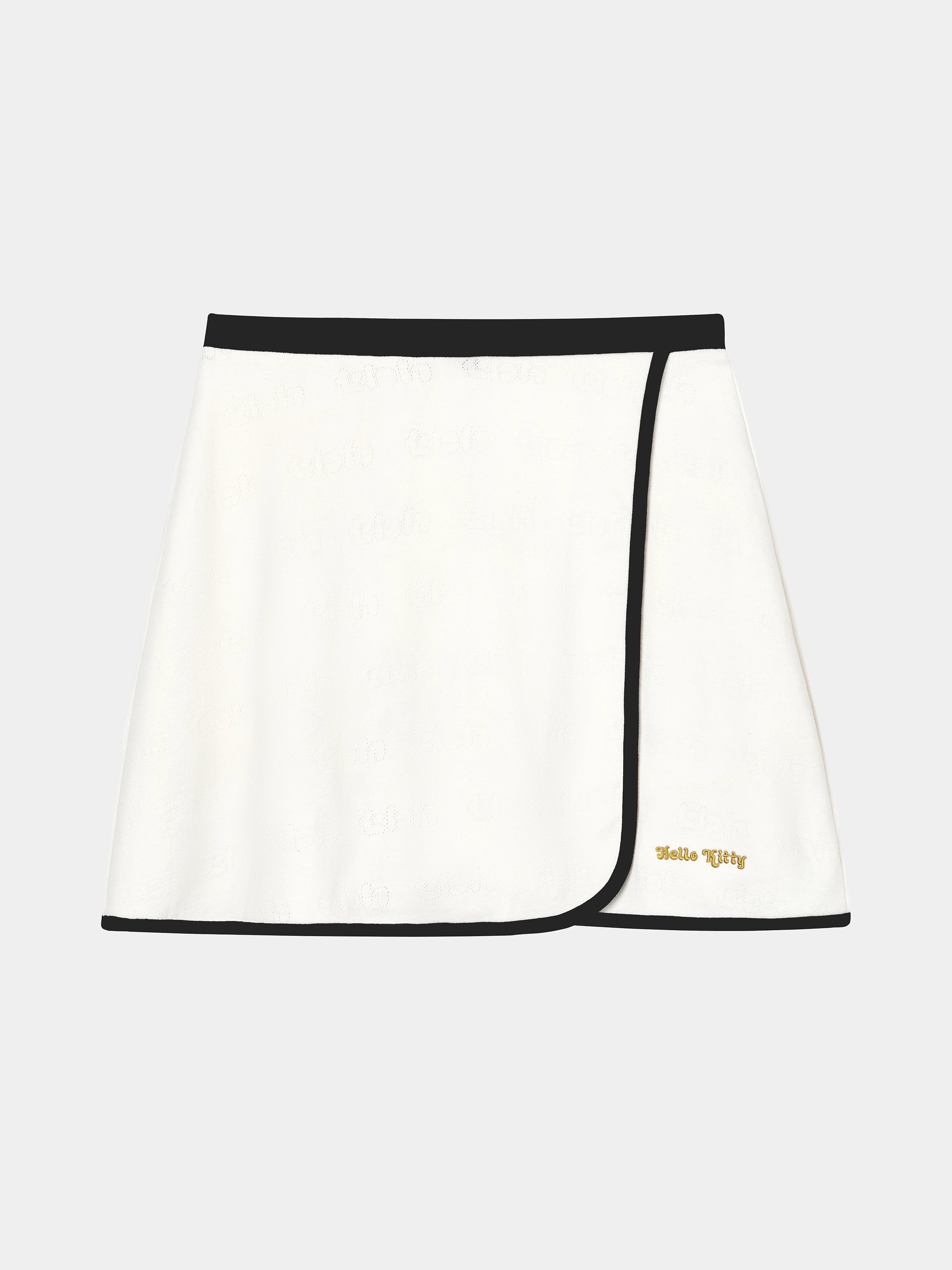 "Hello Kitty" Stretch Cotton Jersey Polo Skort Set – Pearl White