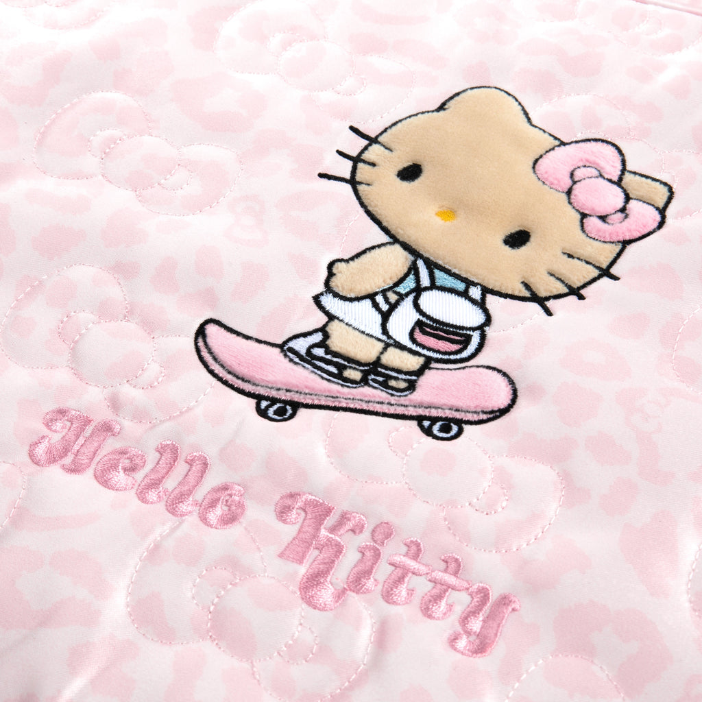 "Hello Kitty" Large Quilted Travel Storage Bag – Pink Leopard