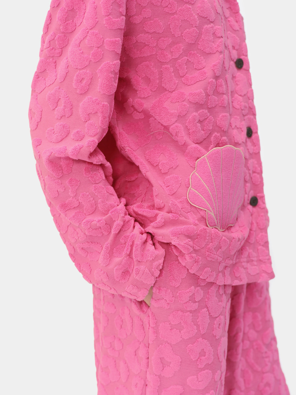"Hello Kitty" Terry Loungewear Set Long Sleeve – Hot Pink Leopard
