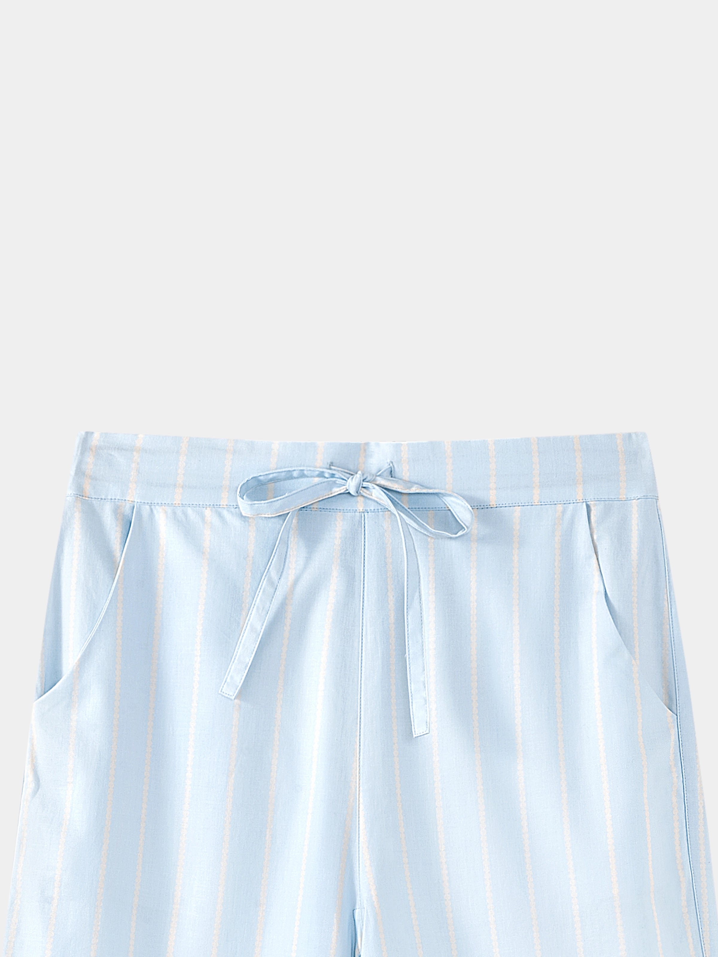 “Urban Jungle” Tencel Cotton Blend Short Sleeve Loungewear Set Water Blue