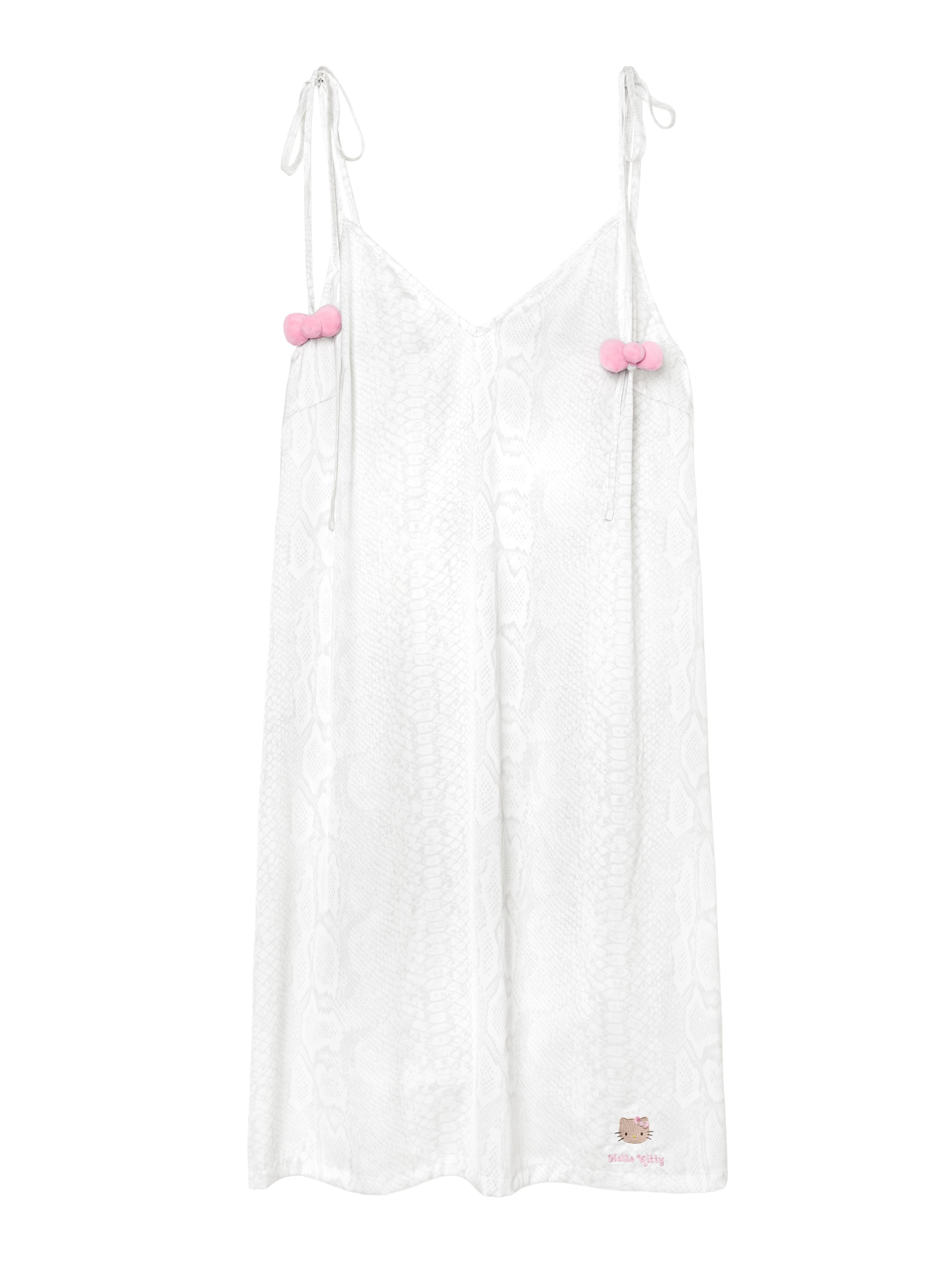 "Hello Kitty" Satin Slip Nightgown Snake Print