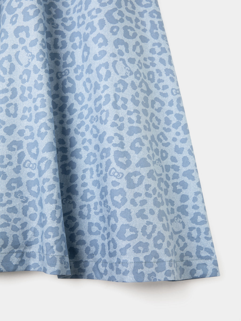 "Hello Kitty" Tencel Cotton Blend Short Sleeve Skirt – Denim Leopard