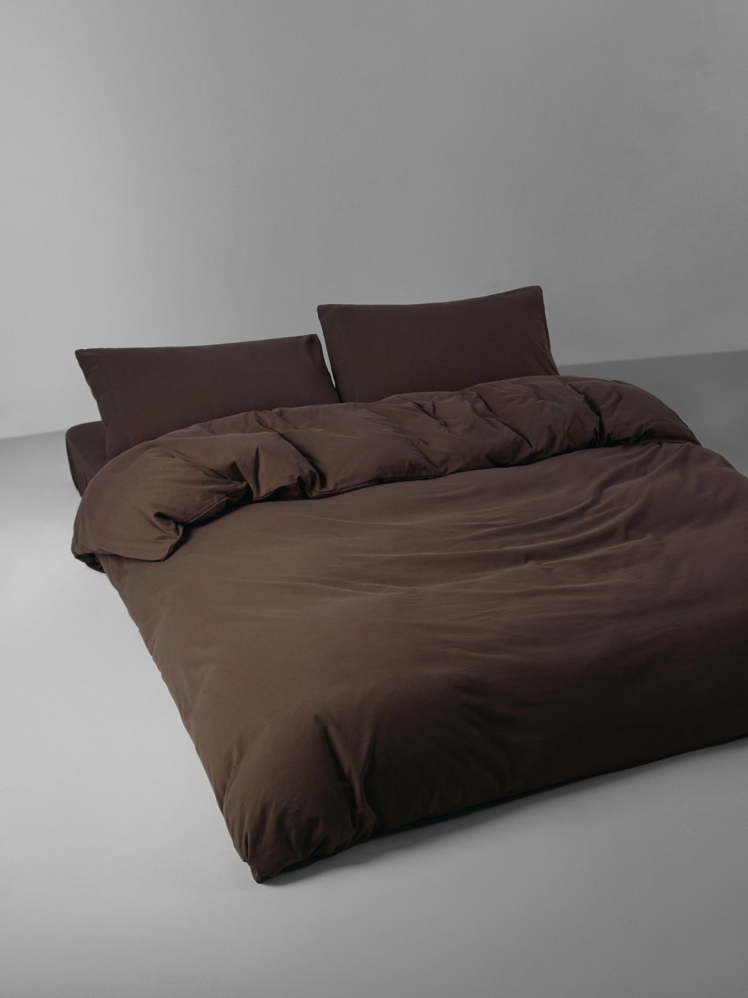Cotton Heavyweight Jersey Bedding Set Chocolate