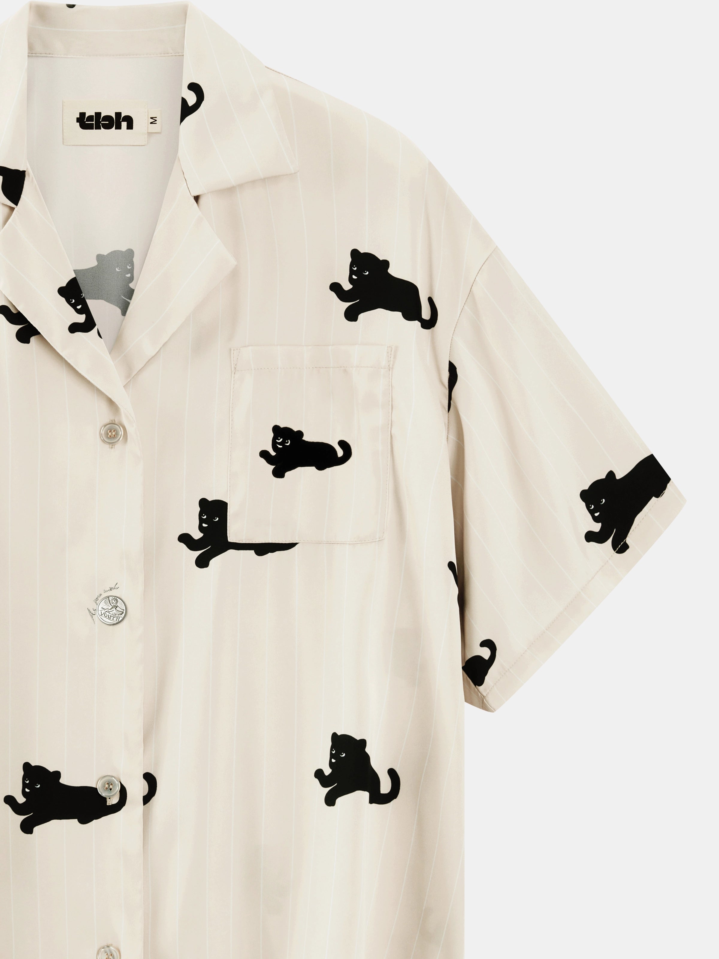 “Urban Jungle” Satin Short Sleeve Loungewear Set Camel