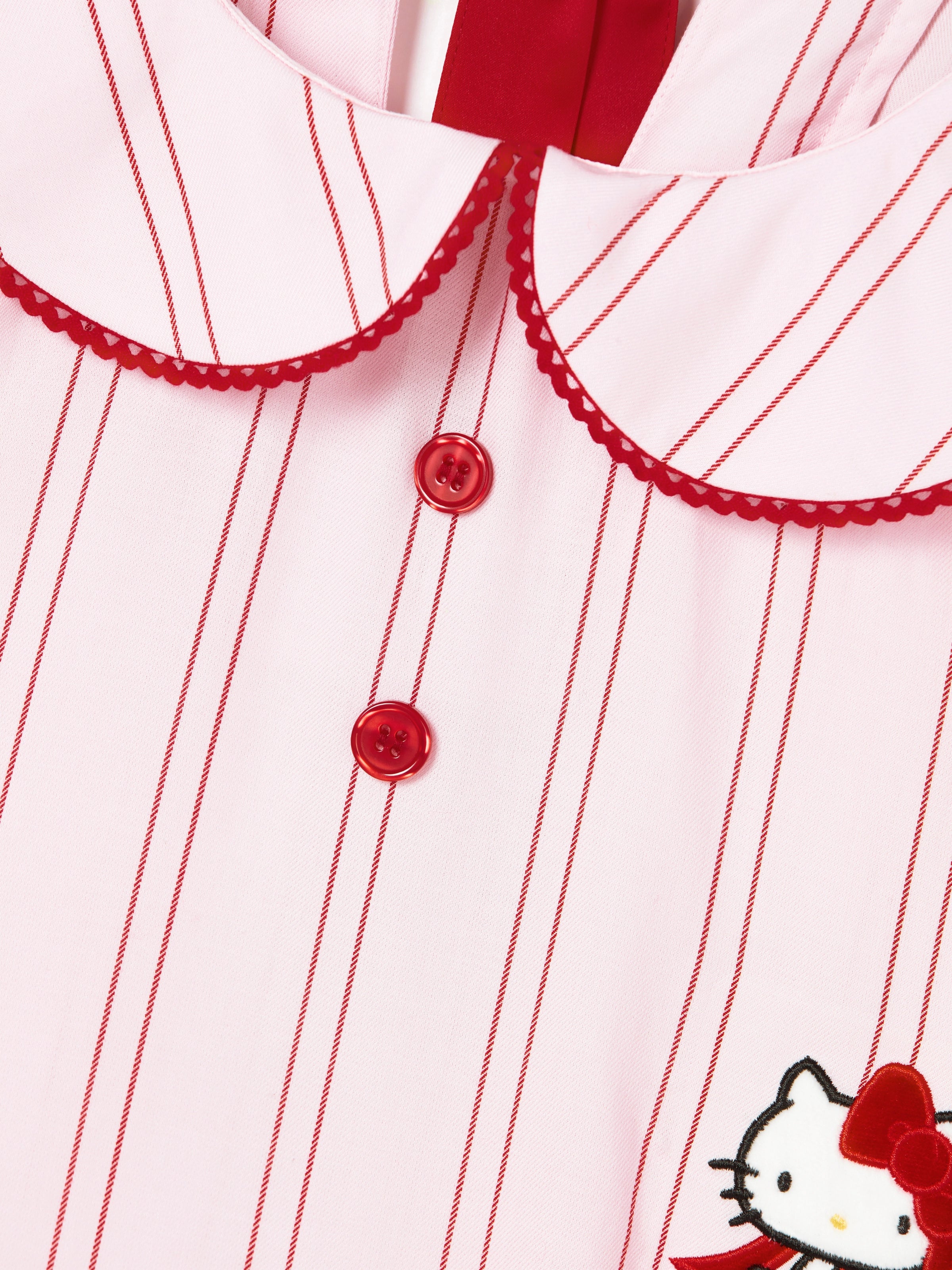 "Hello Kitty" Tencel Cotton Blend Nightgown – Pink Stripes