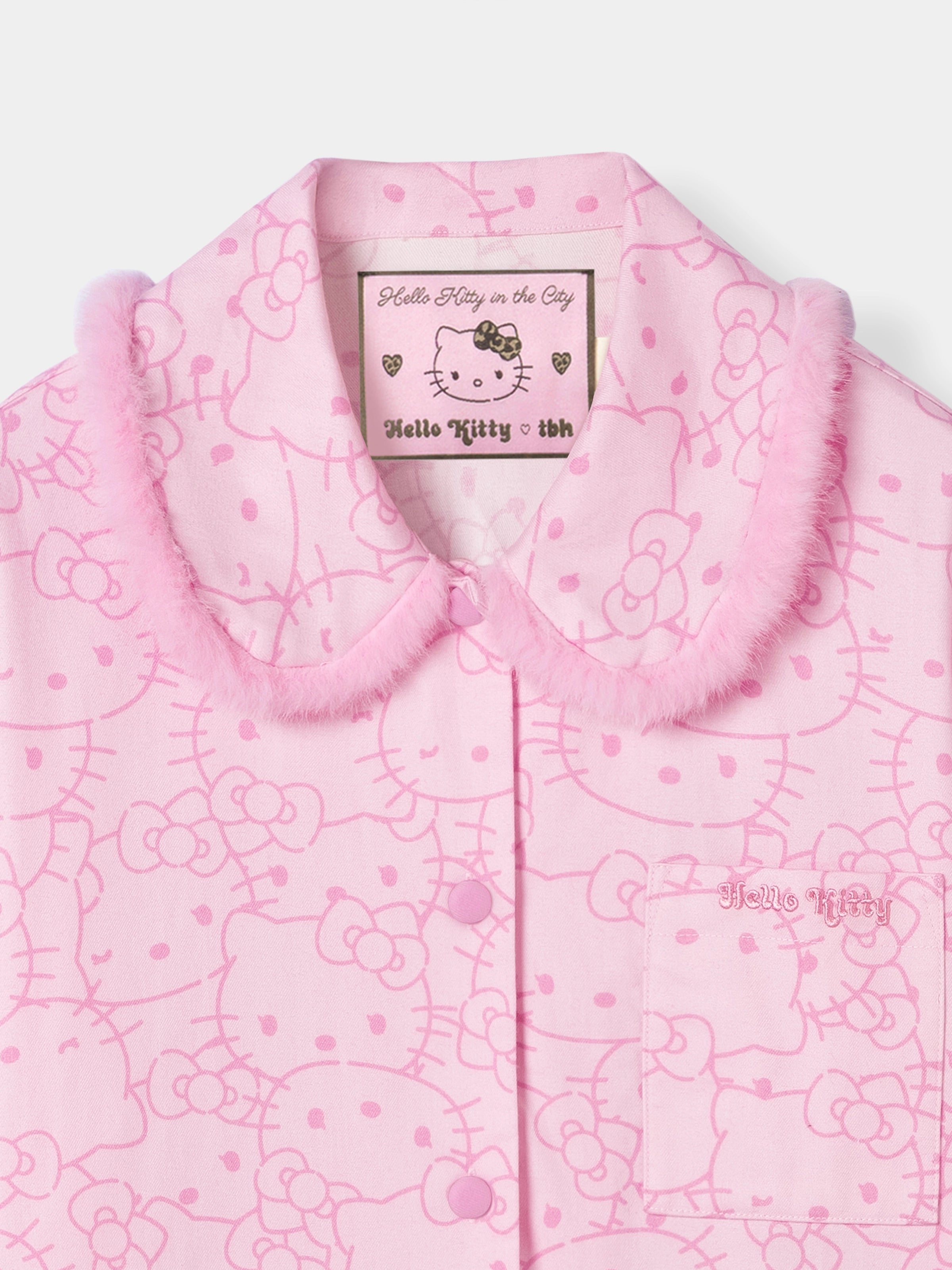"Hello Kitty" Cotton Flannel Loungewear Set Hello Kitty Pattern