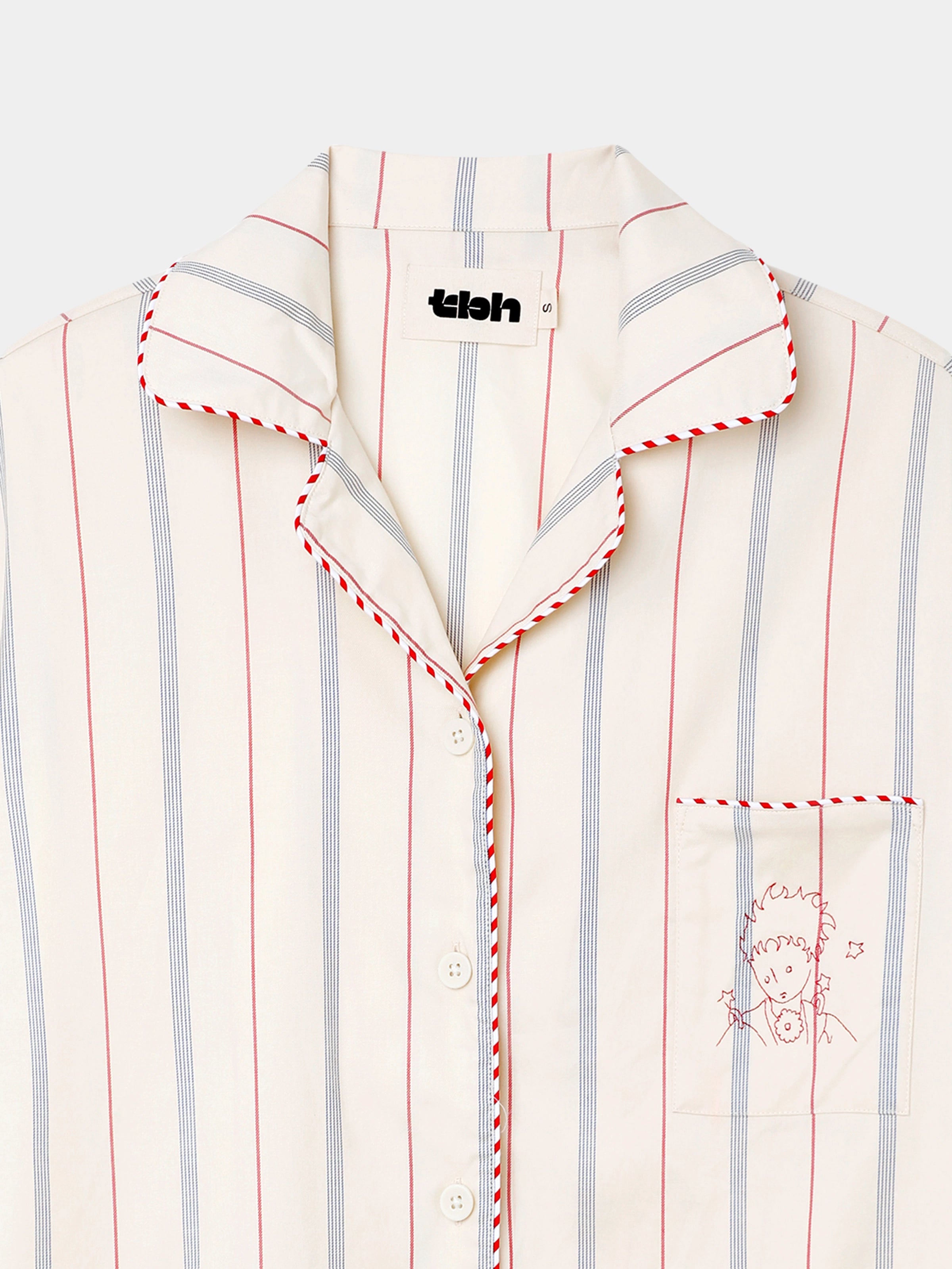 "Le Petit Prince" Tencel Cotton Blend Loungewear Set Red and Blue Stripes