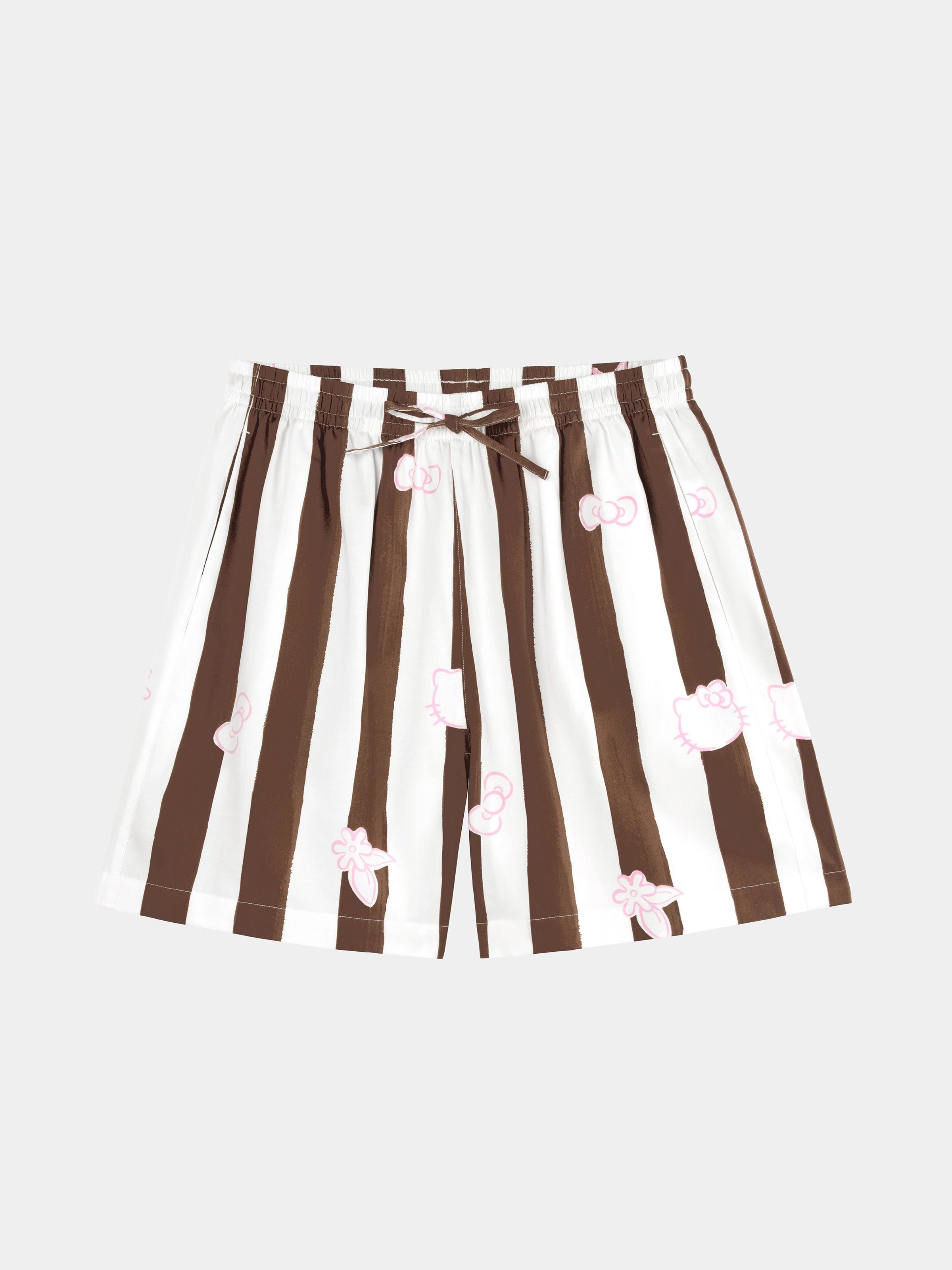 "Dear Daniel" Tencel Cotton Blend Loungewear Set Short Sleeve & Shorts – Coconut Brown