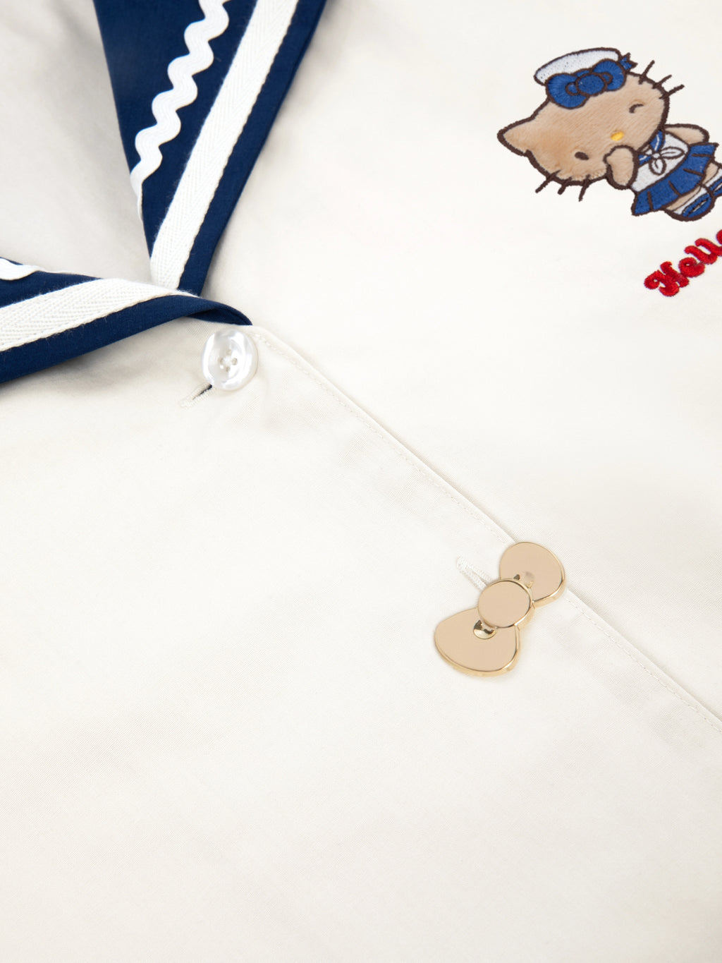 "Hello Kitty" 棉質水手領長袖居家服套裝
