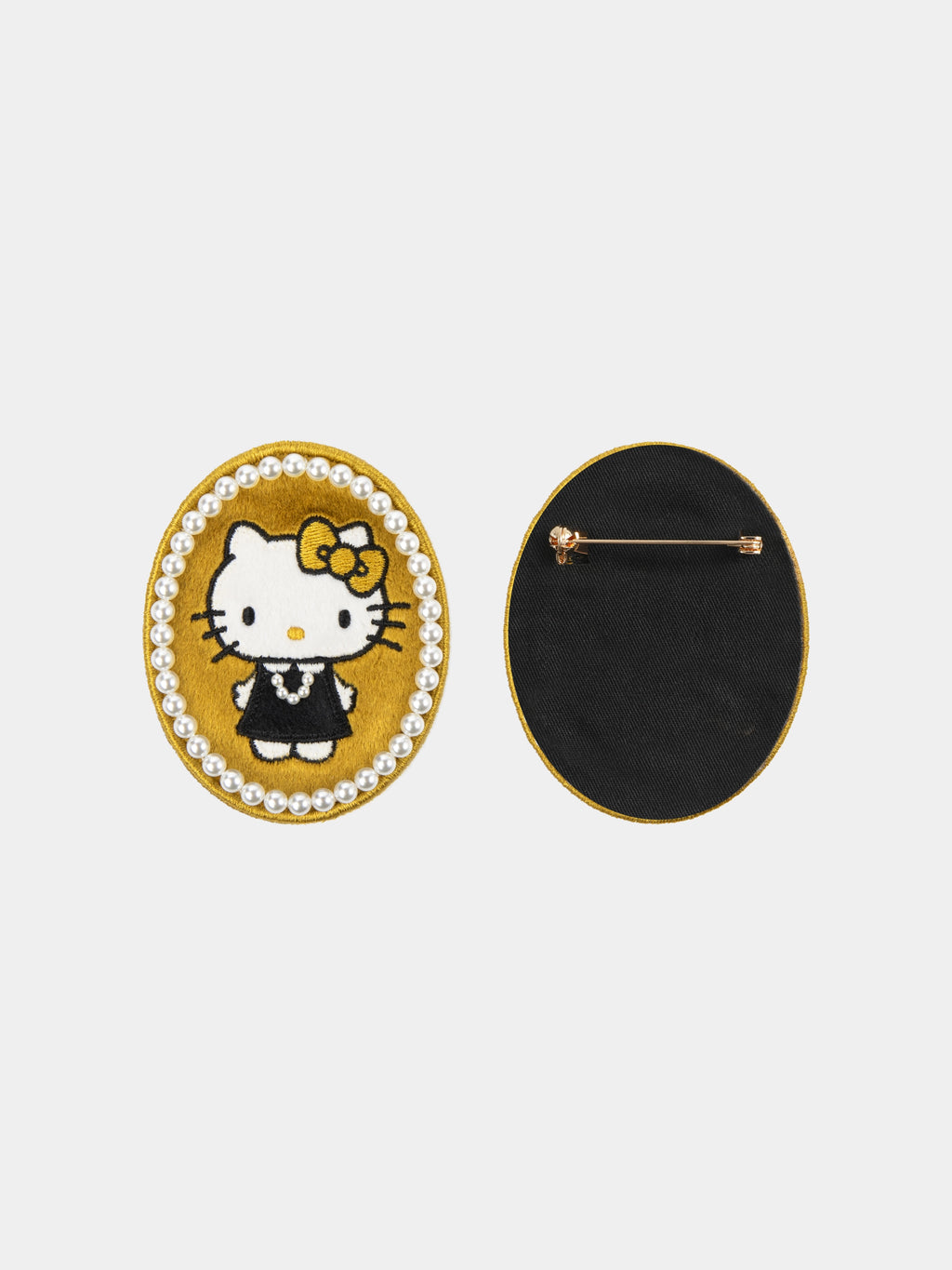 "Hello Kitty" Wool Cashmere Blend Cardigan – Black & White