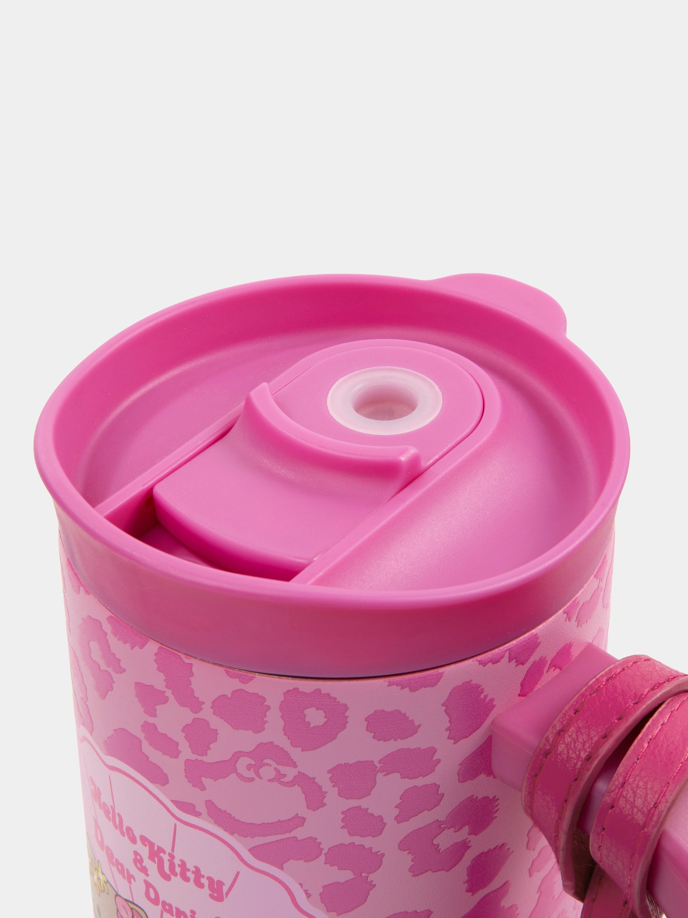 "Hello Kitty & Dear Daniel" Giant Stainless Steel Travel Tumbler (With Mini Frame Purse) – Hot Pink Leopard – 900ml