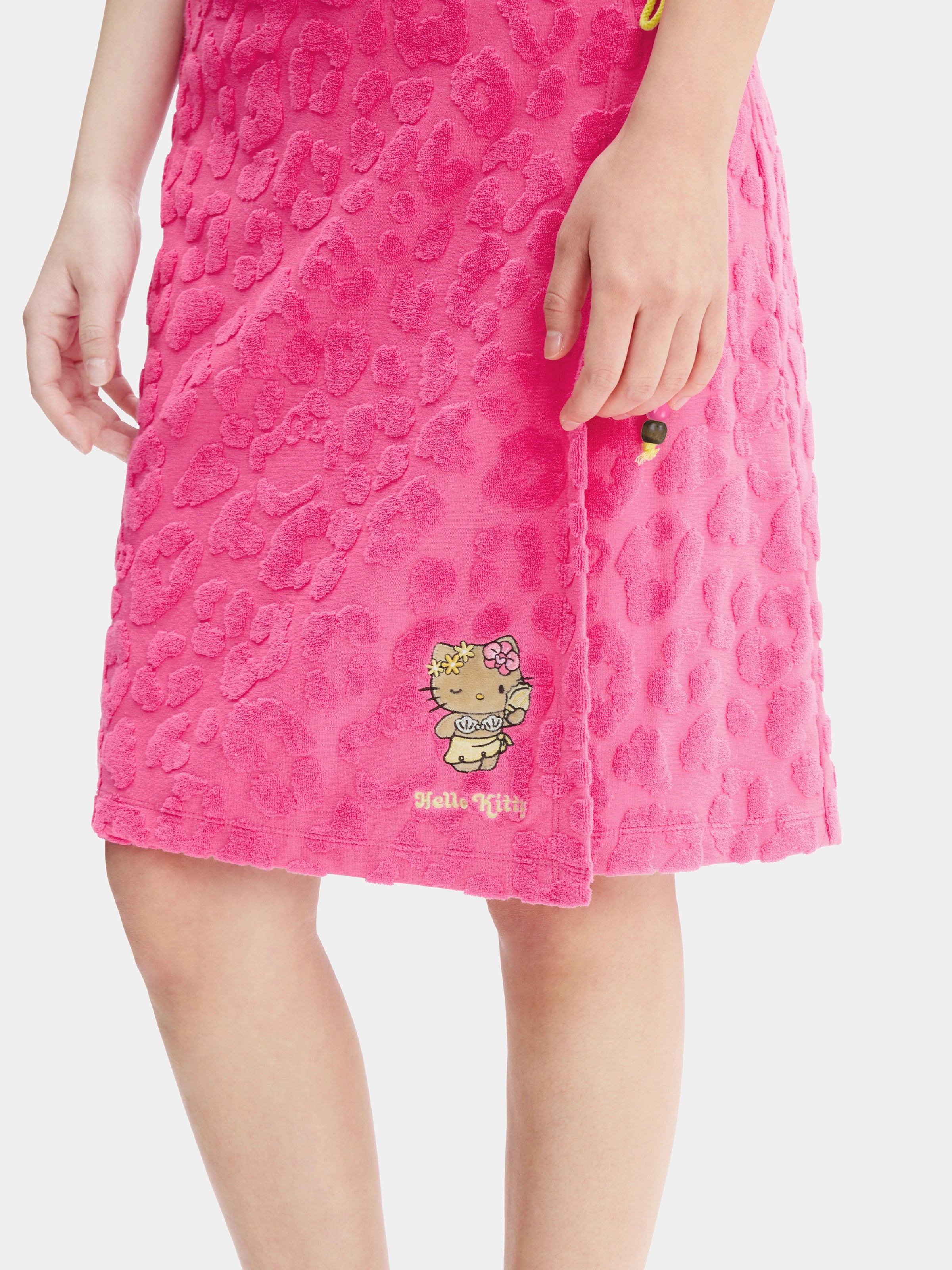 "Hello Kitty" Terry Wrap Skirt – Hot Pink Leopard