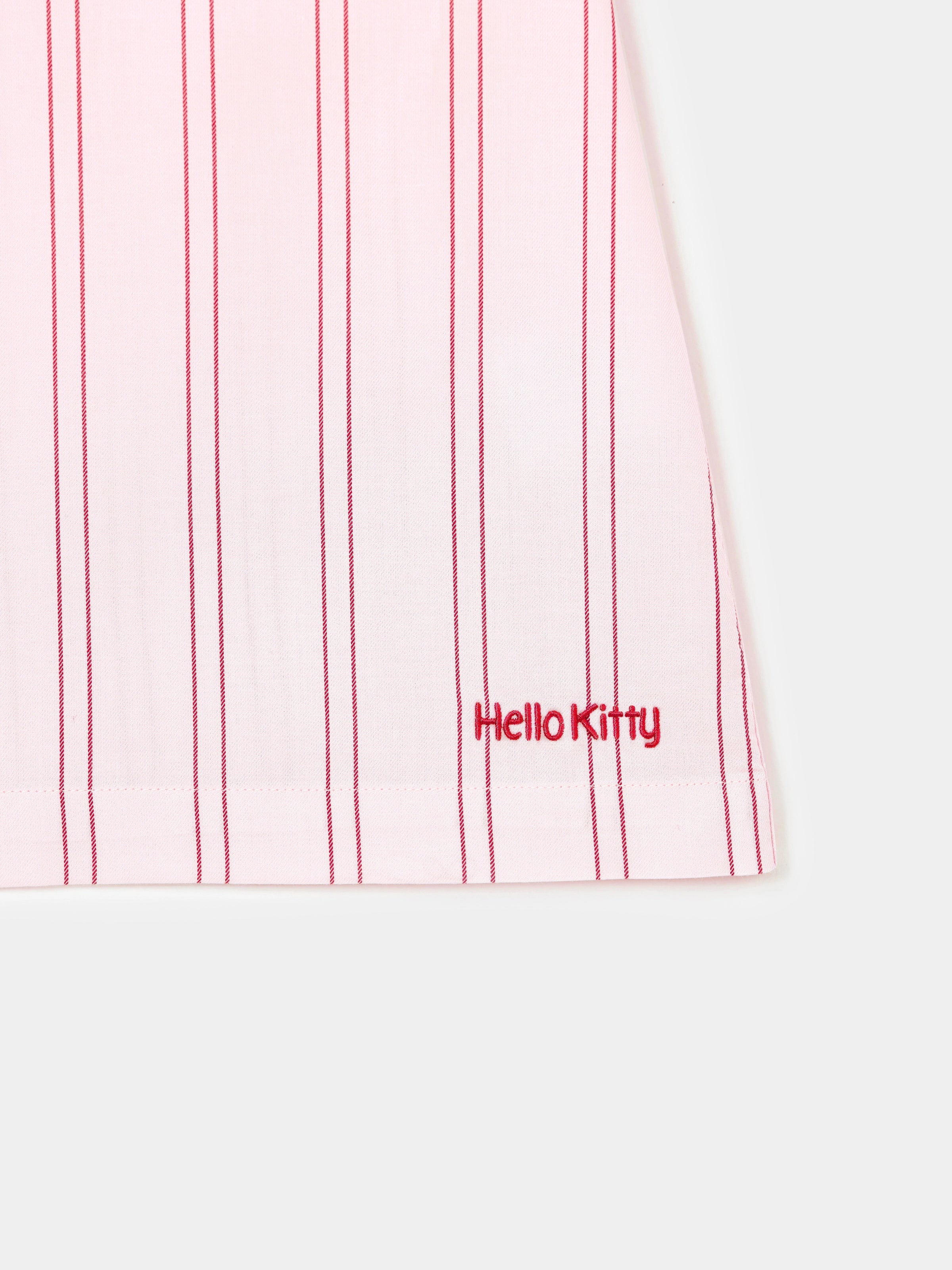 "Hello Kitty" Tencel Cotton Blend Loungewear Set – Pink Stripes