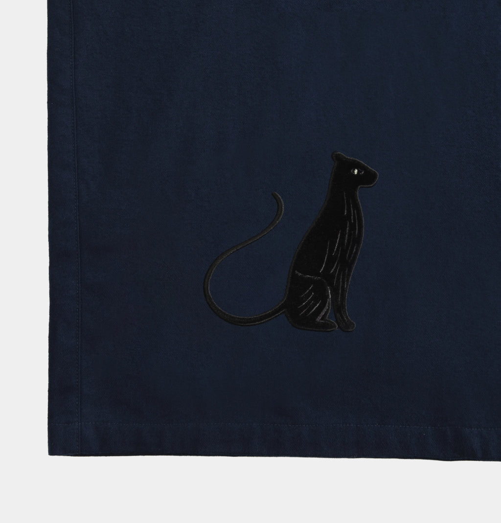 “Urban Jungle” Thickened Cotton Flannel Loungewear Set Night Blue