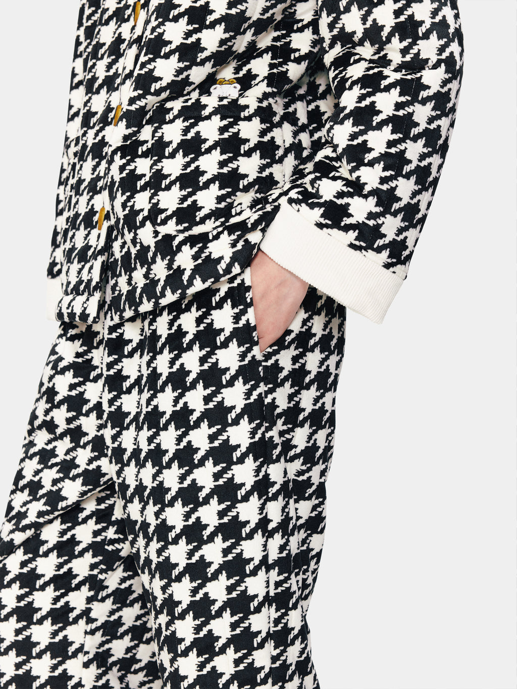 "Hello Kitty" Fleece Quilted Loungewear Set Houndstooth