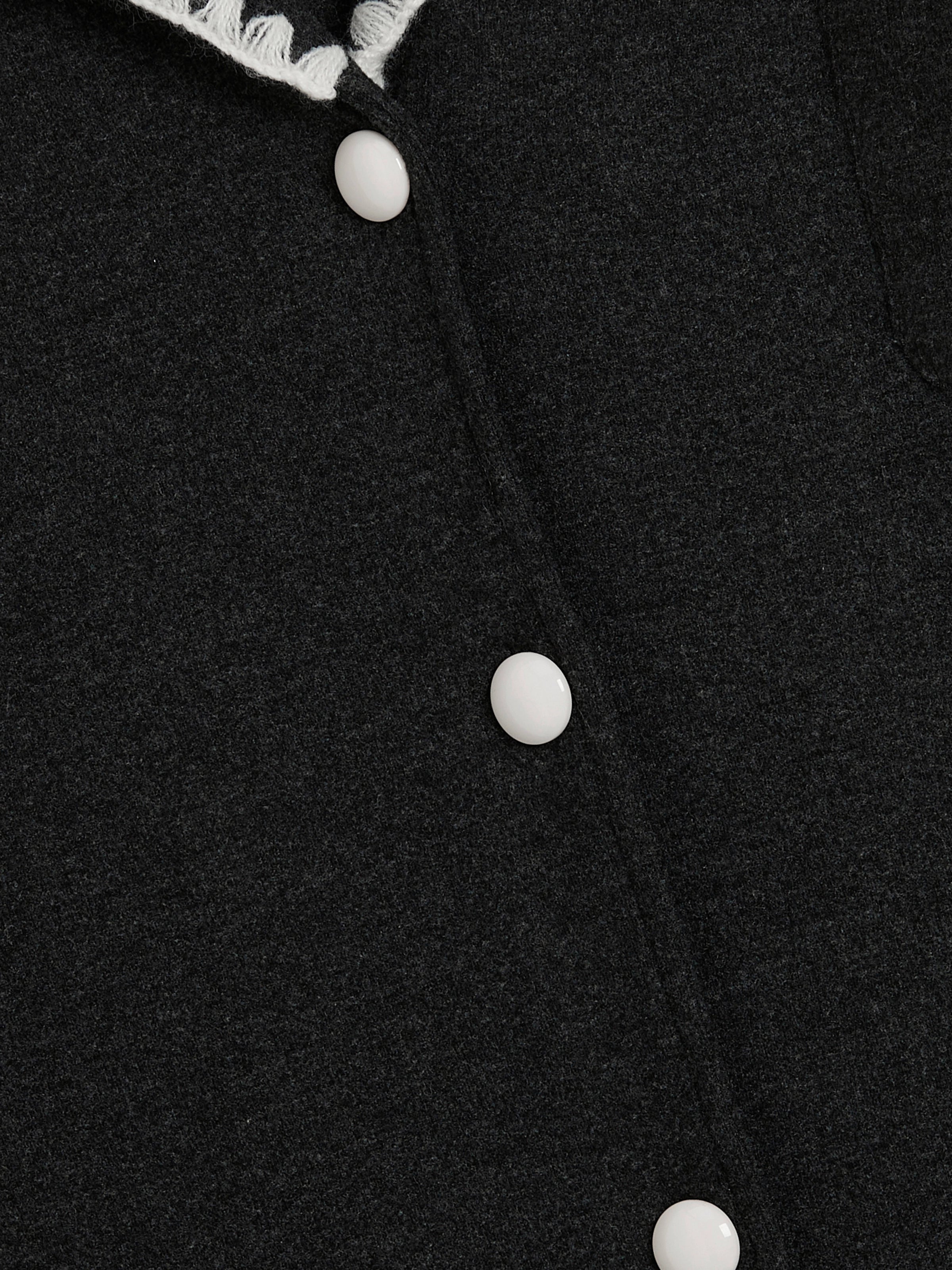 "Panda PomPom" Cream Fleece Loungewear Set – Black