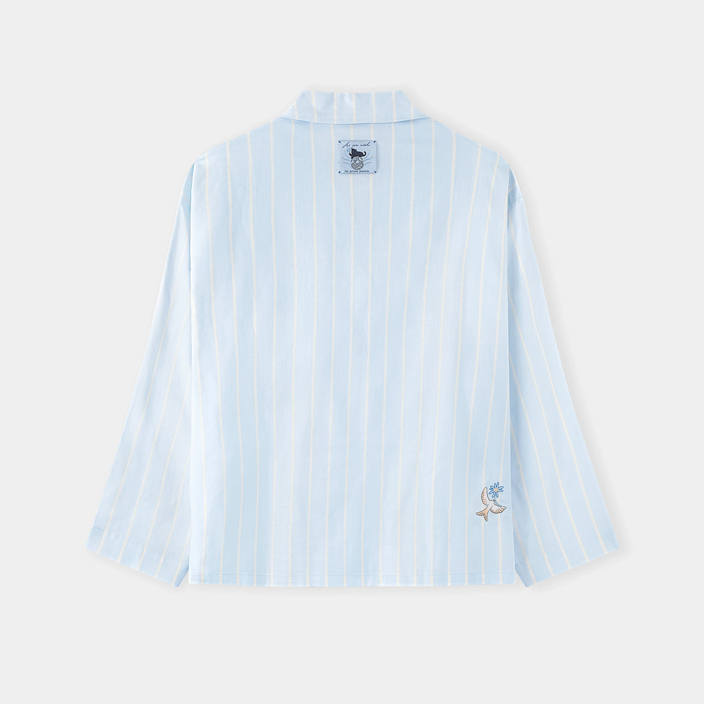 “Urban Jungle” Tencel Cotton Blend Loungewear Set Water Blue