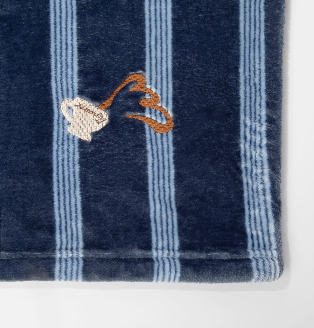 “Urban Jungle” Flannel Loungewear Set Dark Blue Stripes