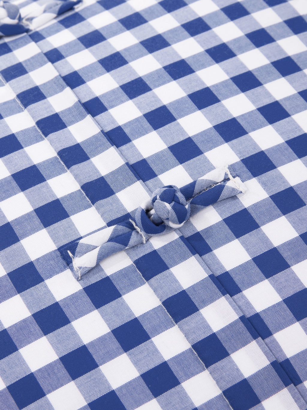 "panda pompom" Pankou Cushion – Blue Gingham